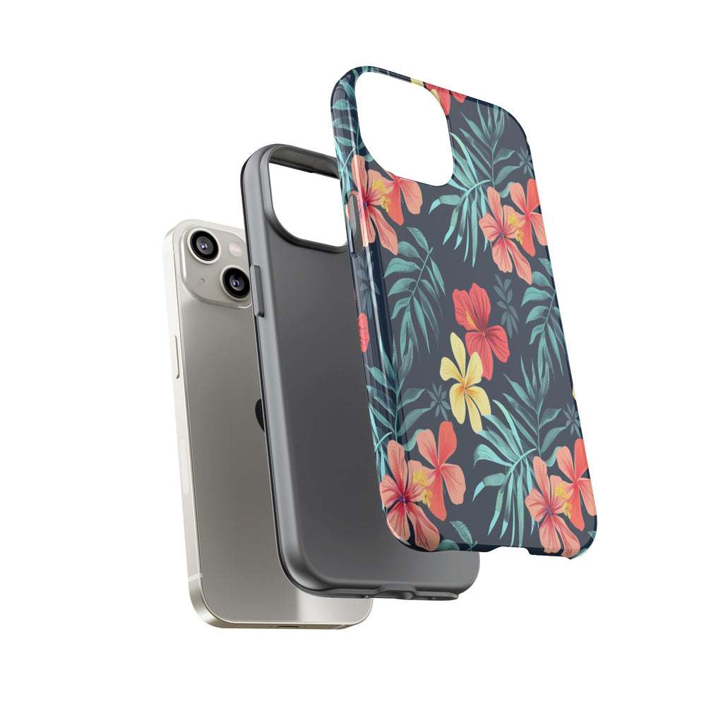 Tropical Hibiscus Navy Case