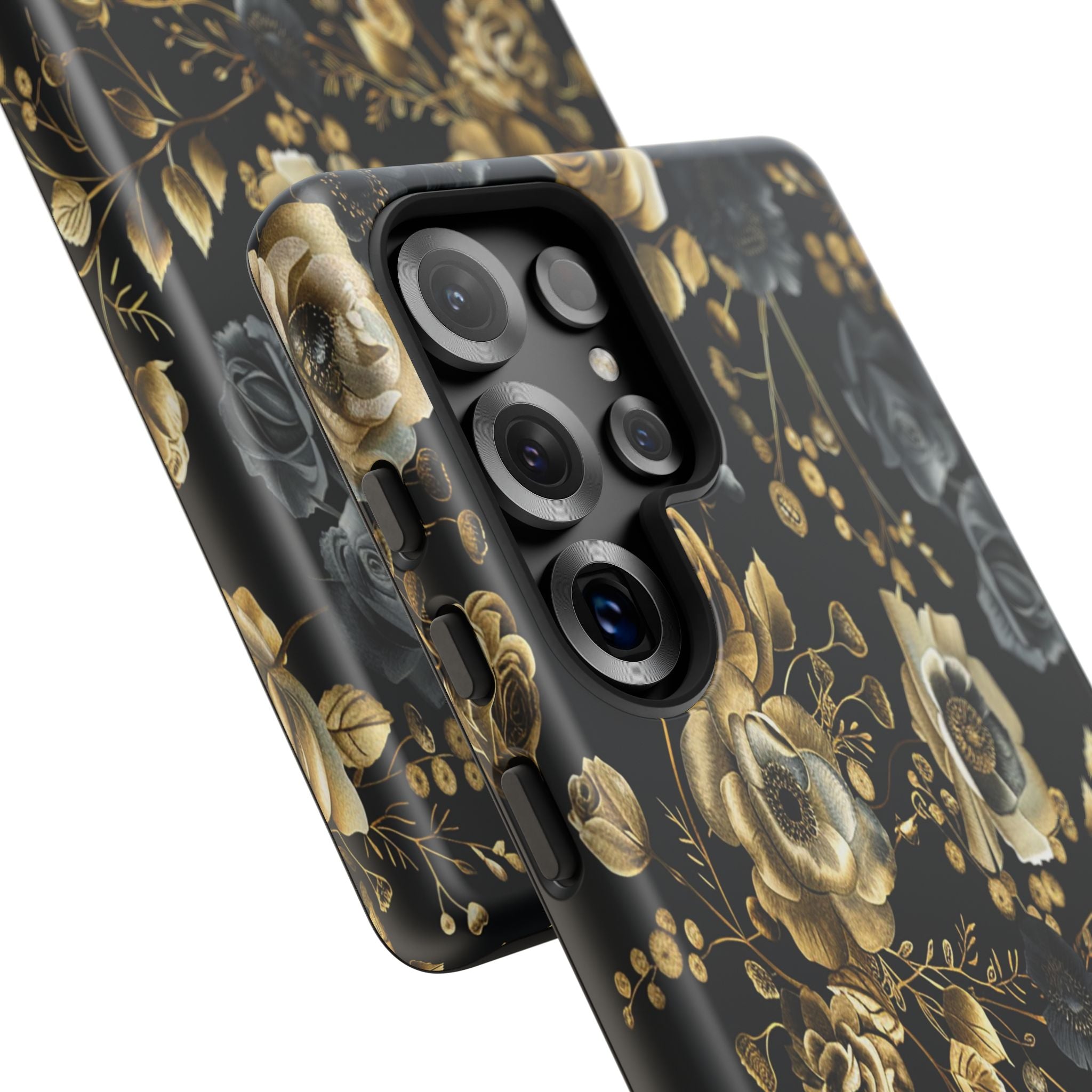 Luxurious Gold Roses on Black