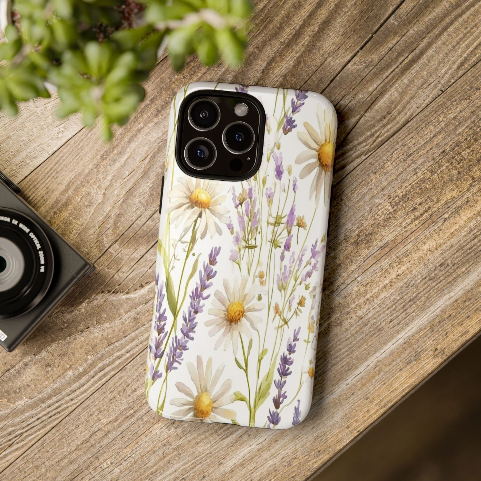 Delicate Watercolor Daisy and Lavender Case
