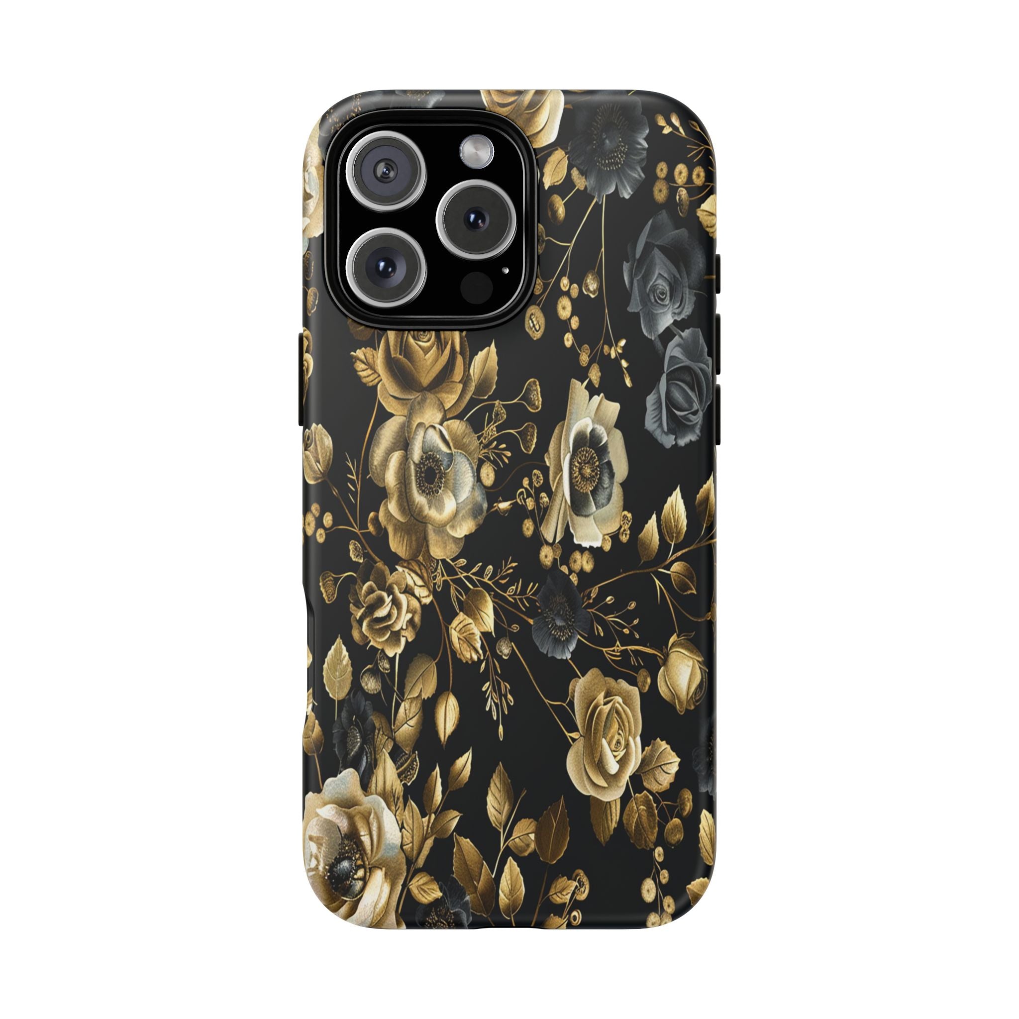 Luxurious Gold Roses on Black