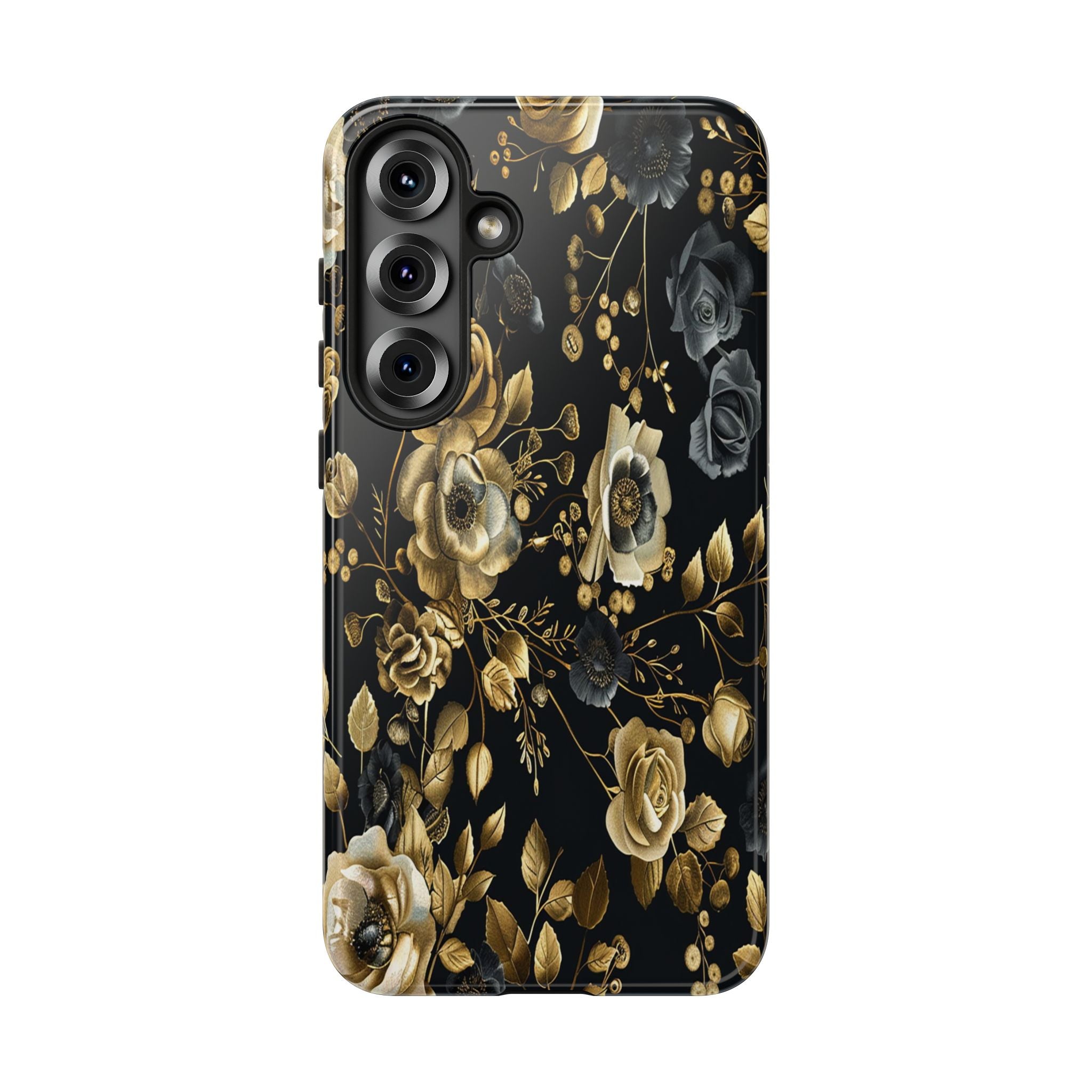 Luxurious Gold Roses on Black