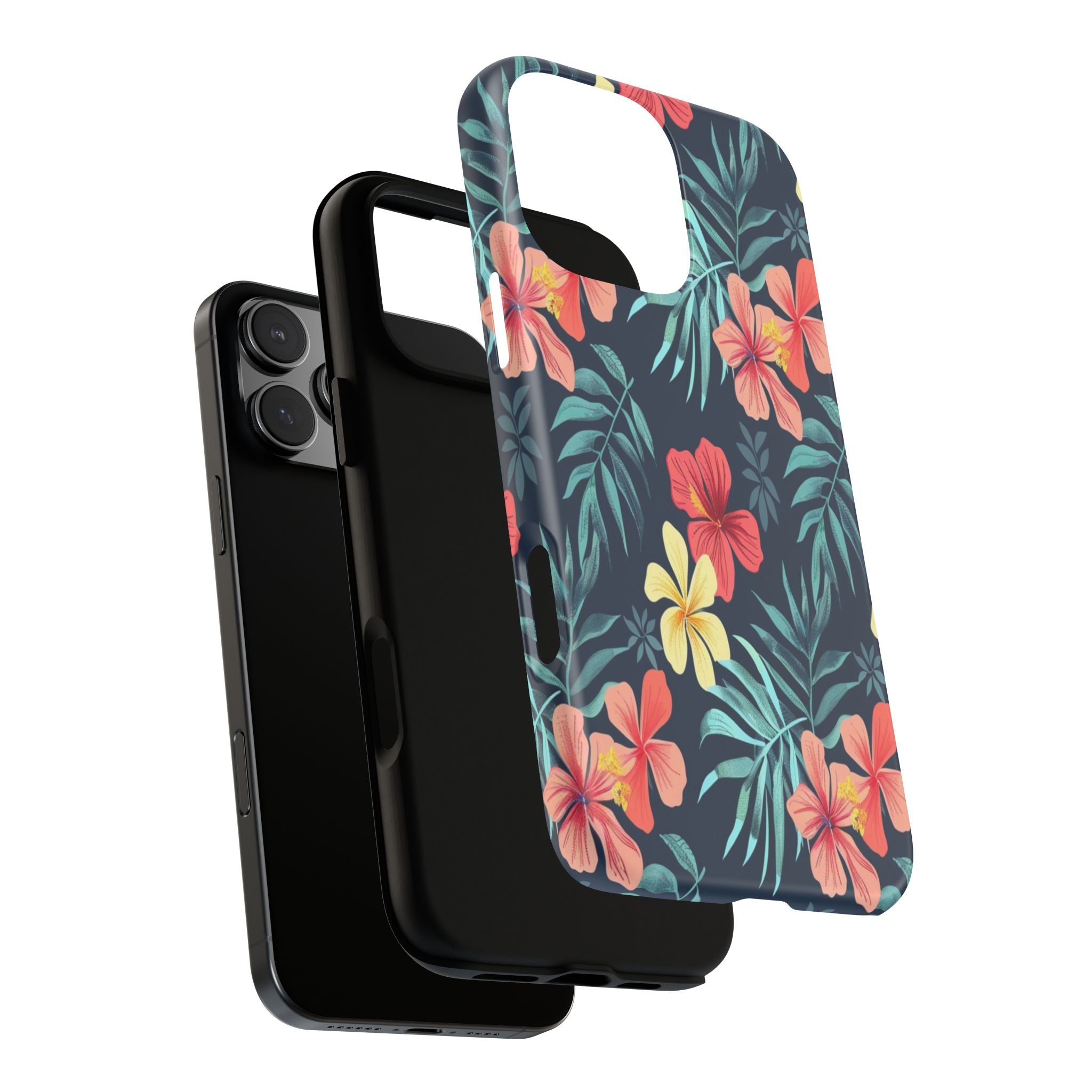 Tropical Hibiscus Navy Case