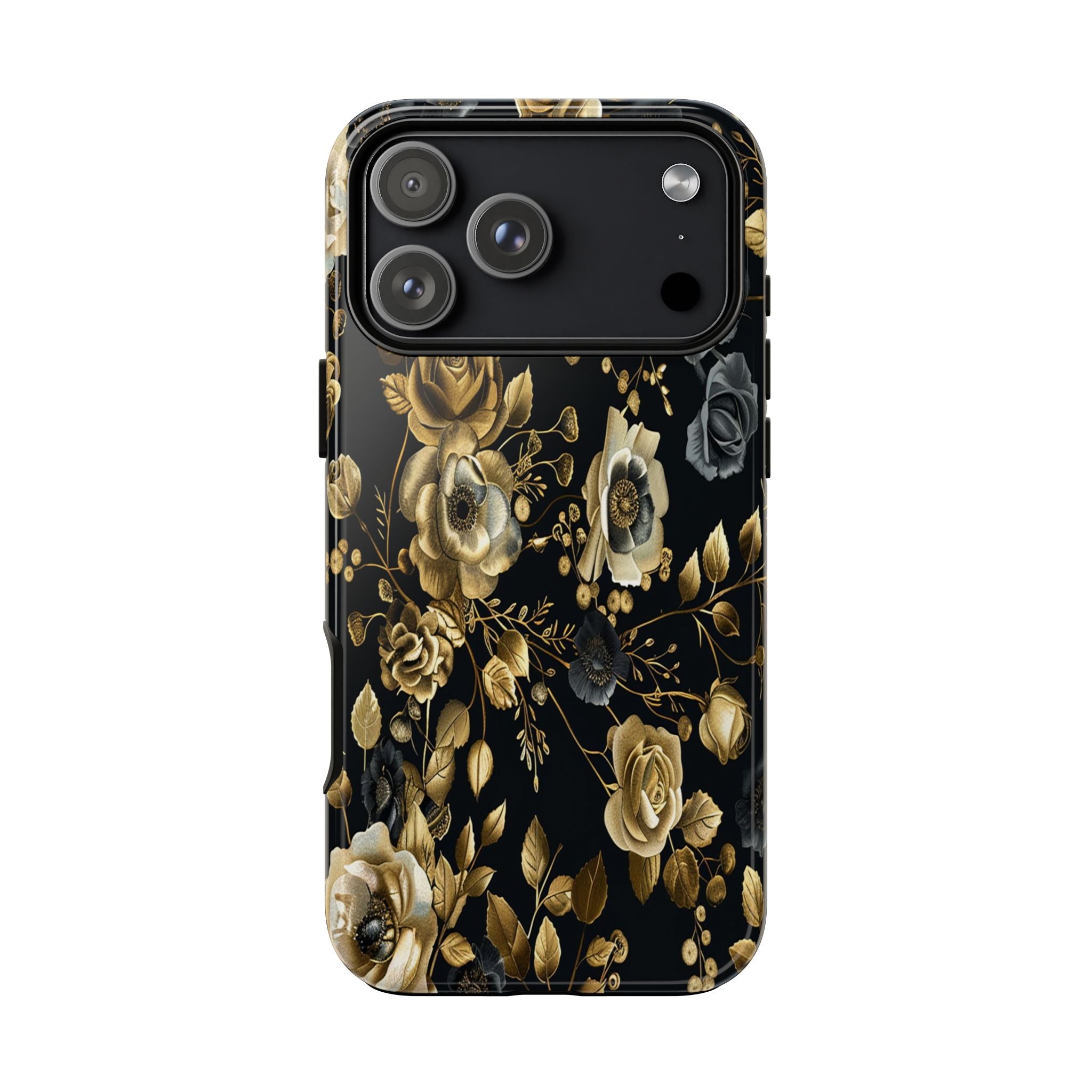 Luxurious Gold Roses on Black