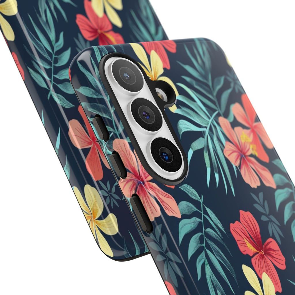 Tropical Hibiscus Navy Case