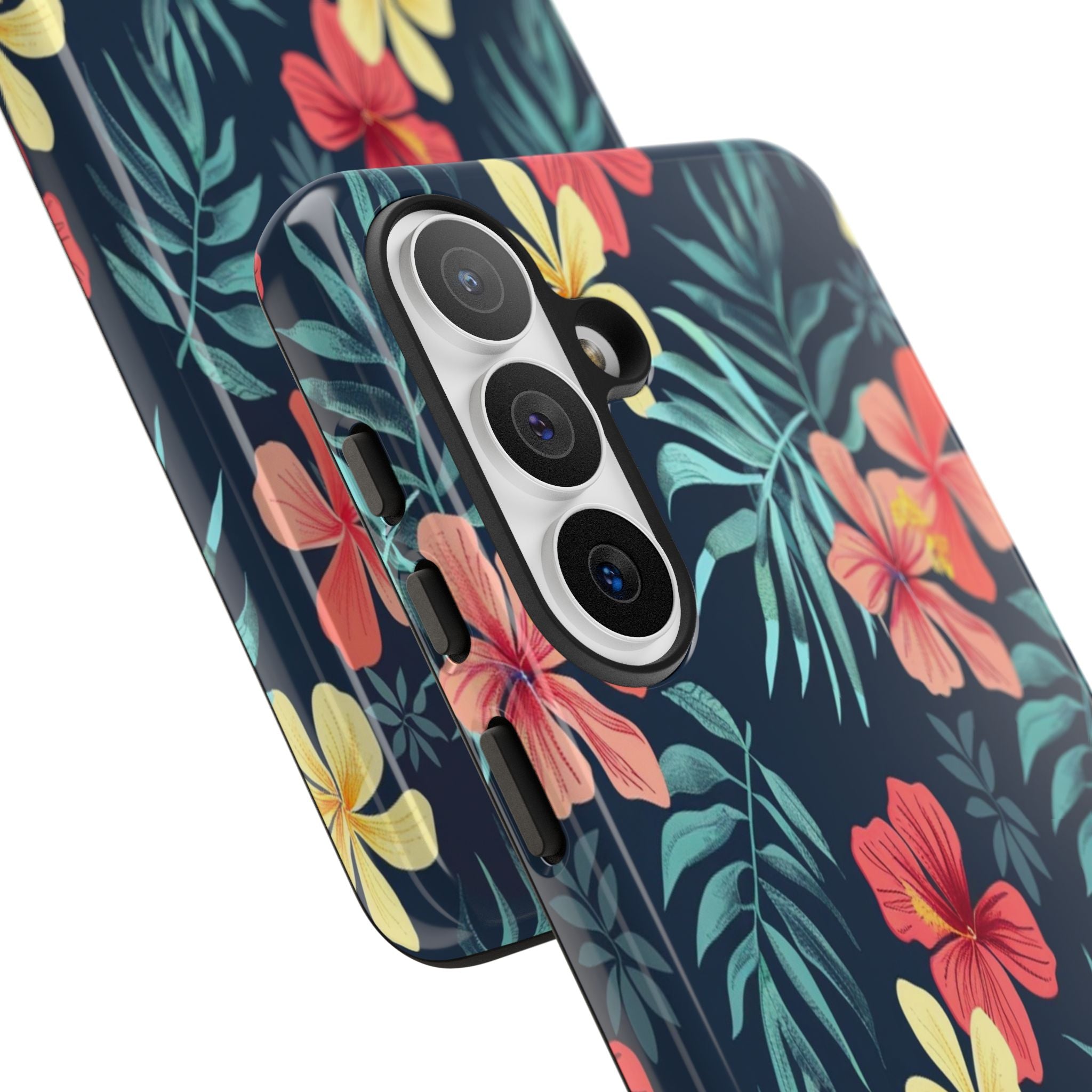 Tropical Hibiscus Navy Case