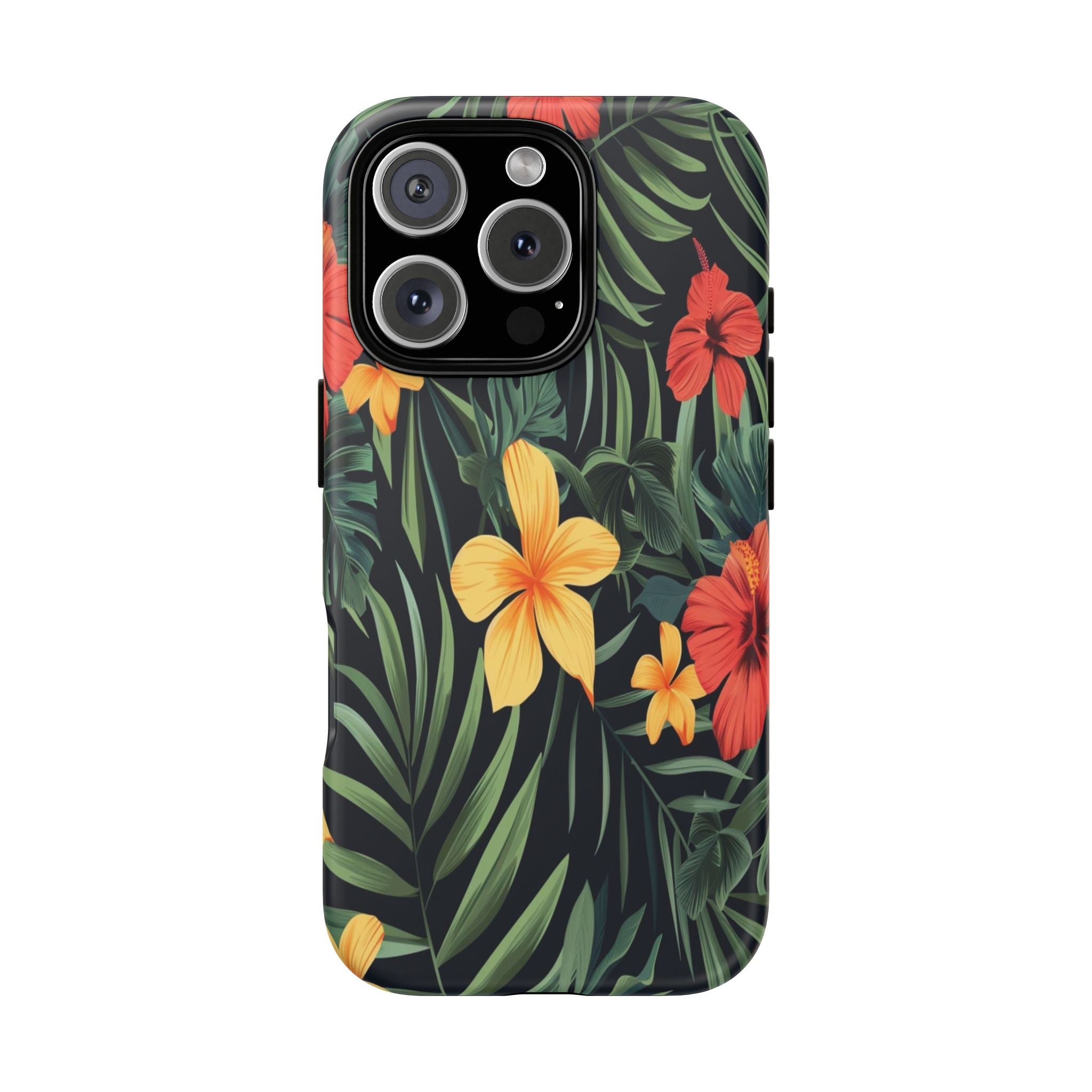 Tropical Hibiscus and Plumeria Seamless Pattern