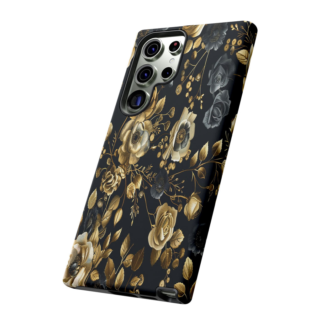 Luxurious Gold Roses on Black