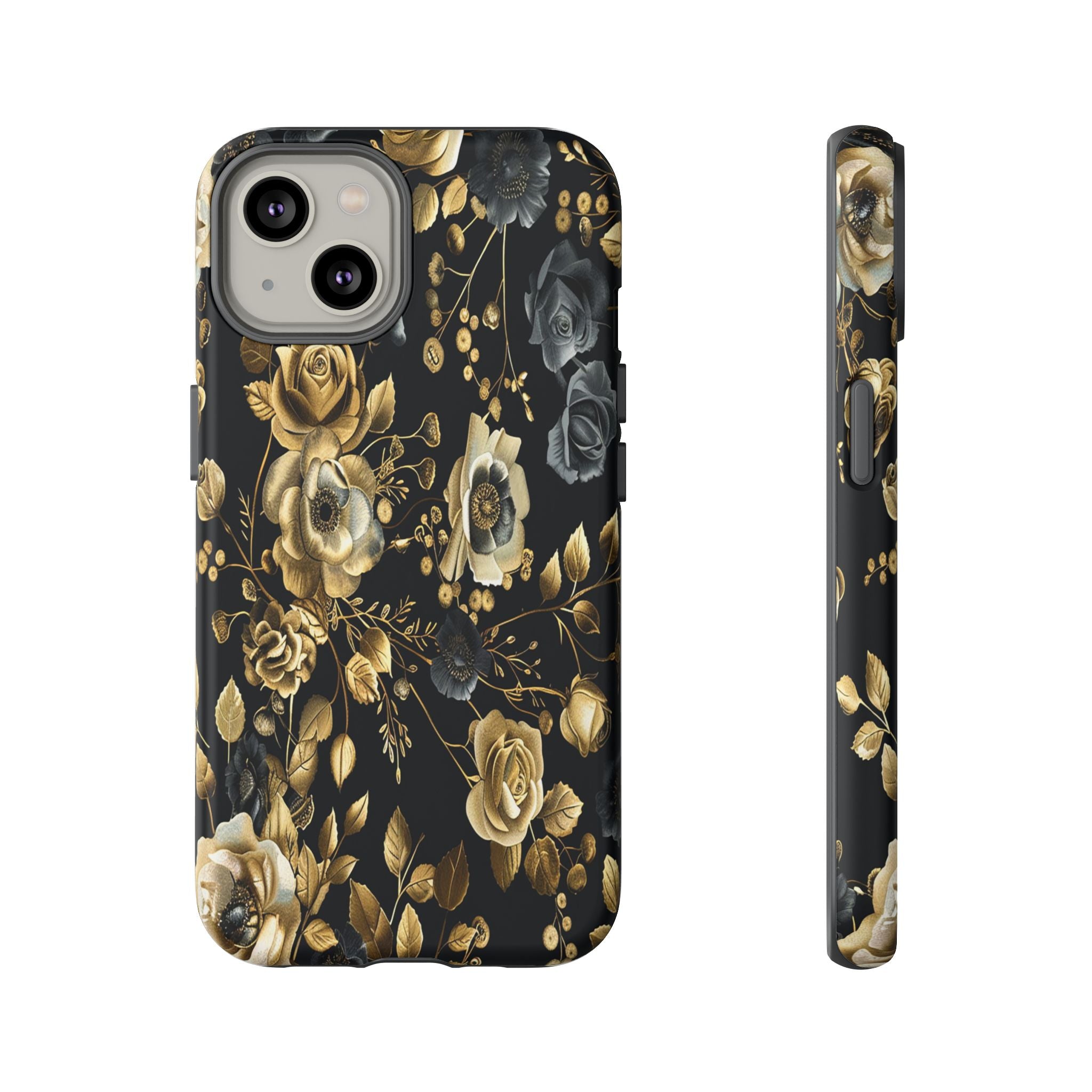 Luxurious Gold Roses on Black