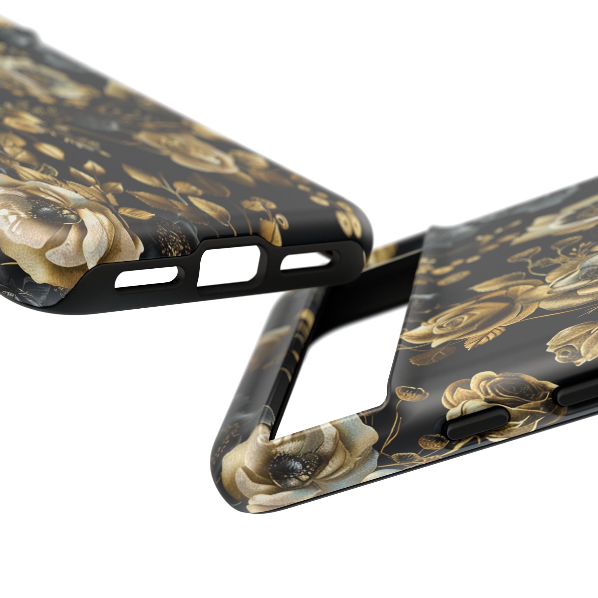 Luxurious Gold Roses on Black