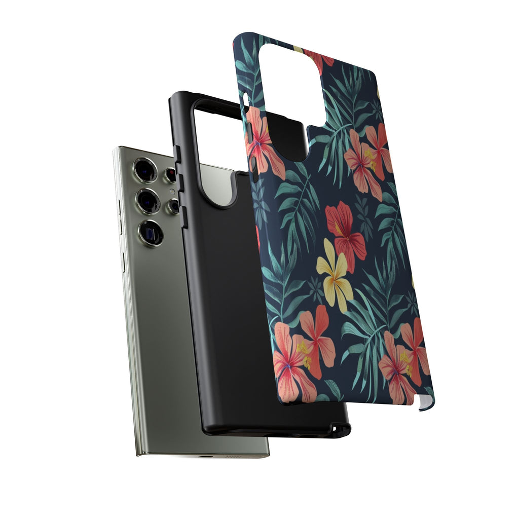 Tropical Hibiscus Navy Case