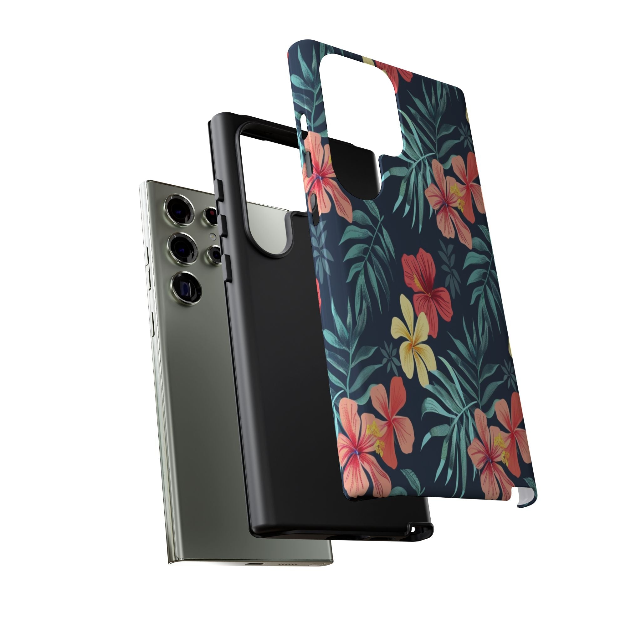 Tropical Hibiscus Navy Case