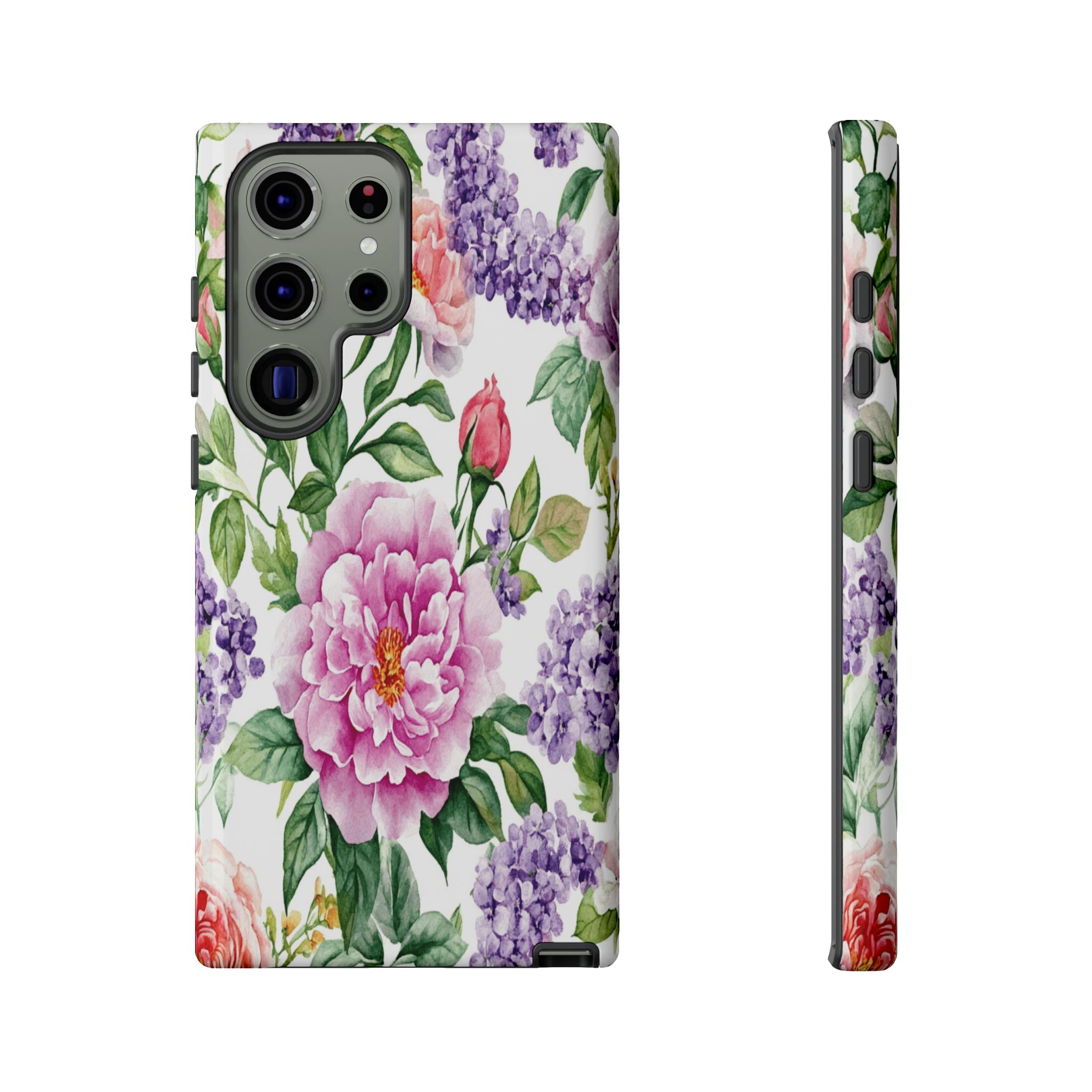 Watercolor Peonies and Lilacs