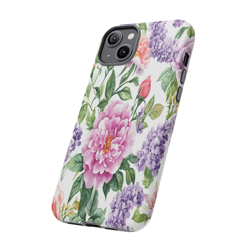 Watercolor Peonies and Lilacs Case