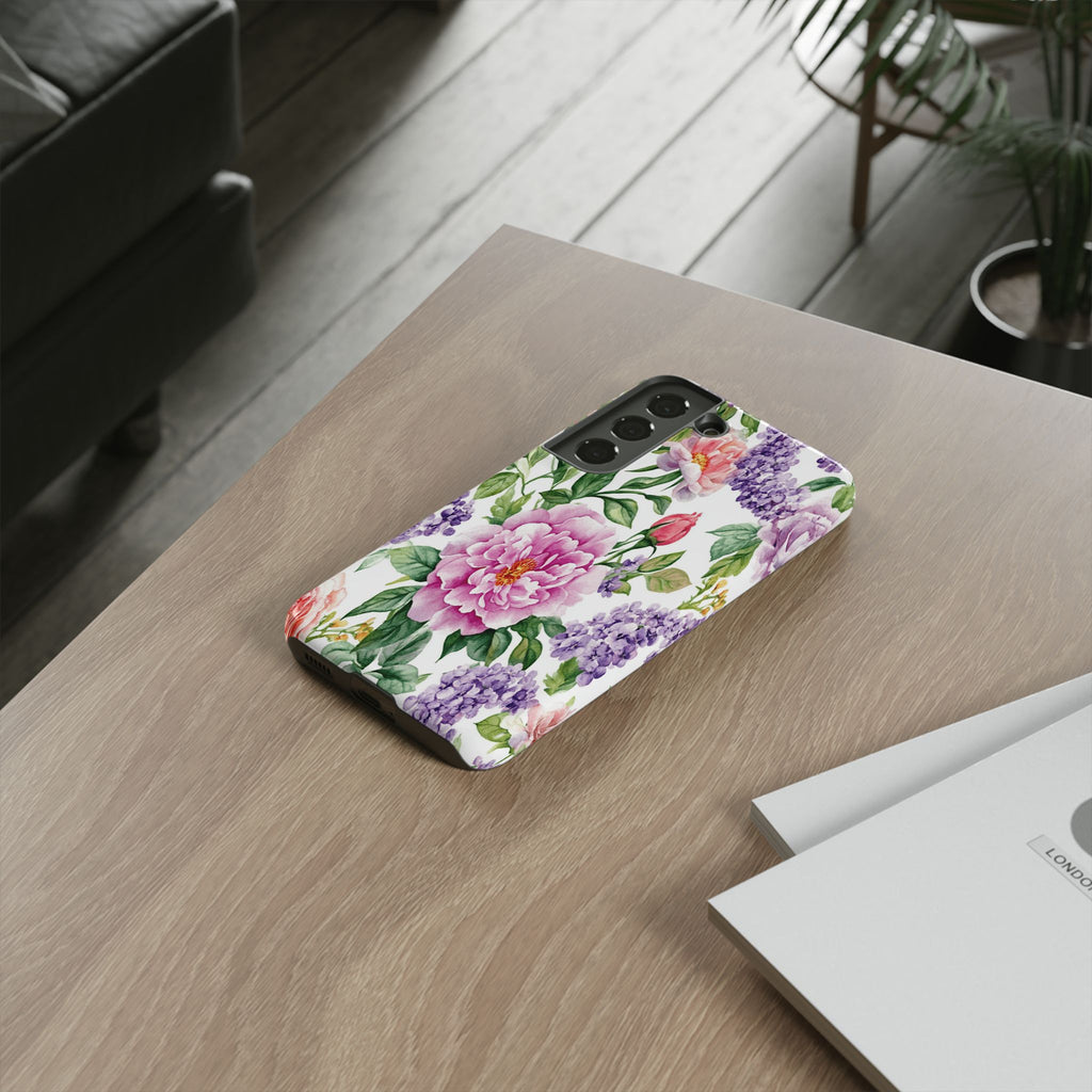 Watercolor Peonies and Lilacs Case