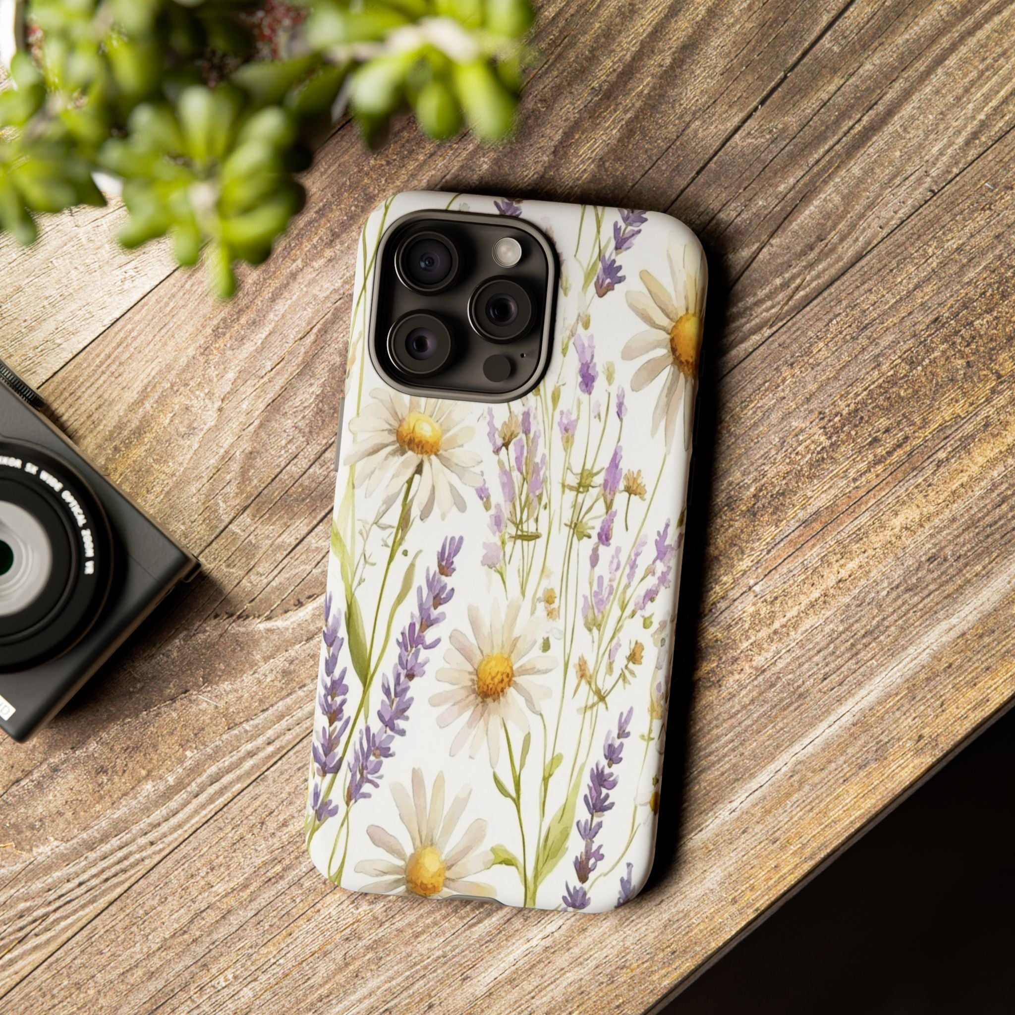 Delicate Watercolor Daisy and Lavender Case