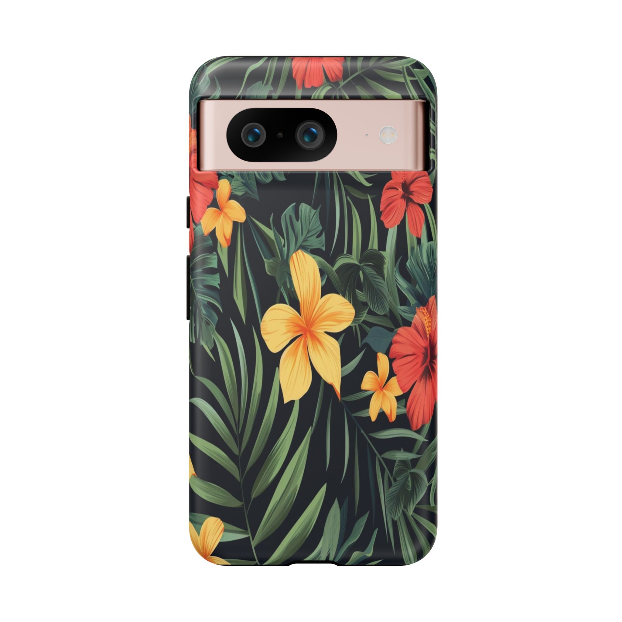 Tropical Hibiscus and Plumeria Seamless Pattern