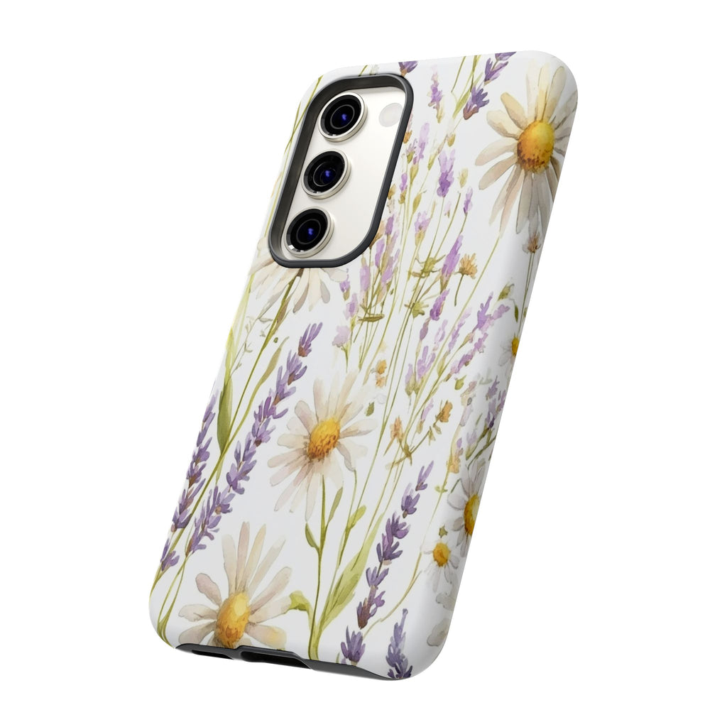 Delicate Watercolor Daisy and Lavender Case