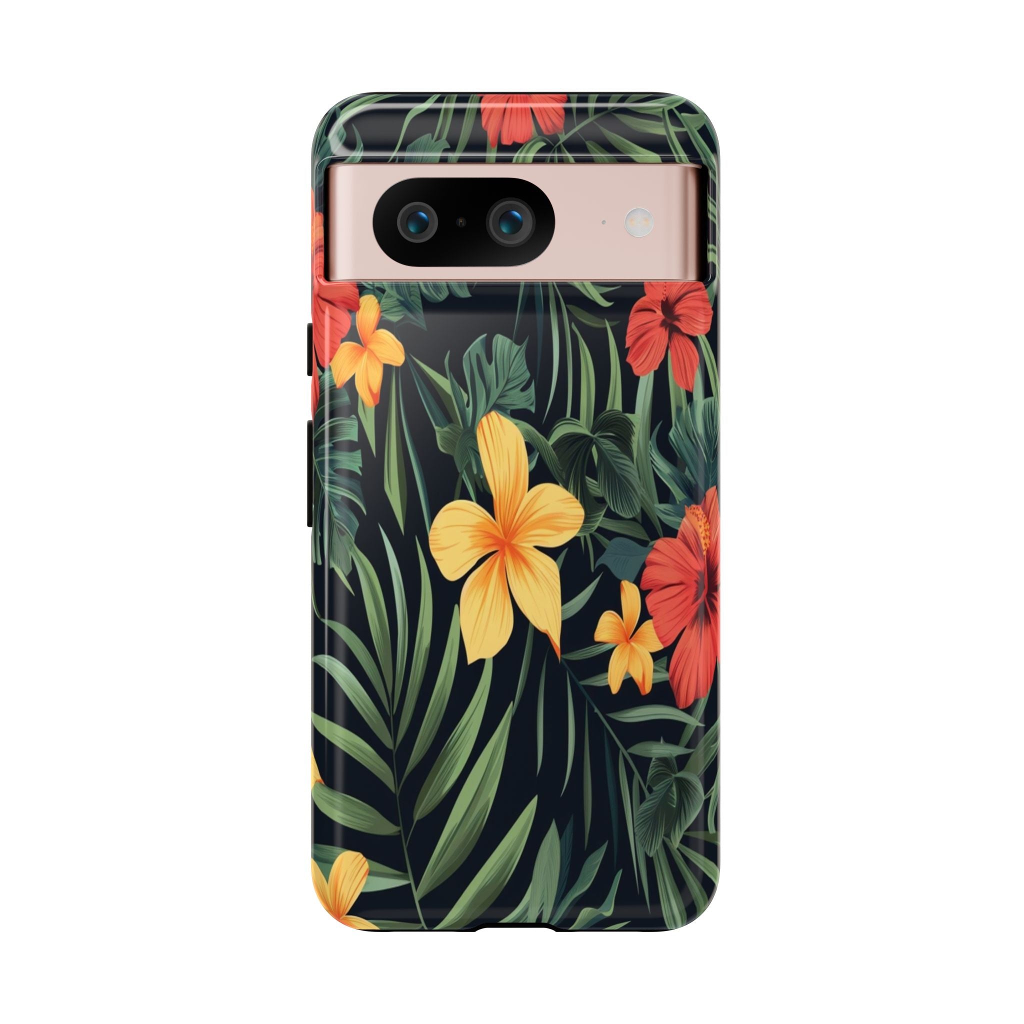 Tropical Hibiscus and Plumeria Seamless Pattern