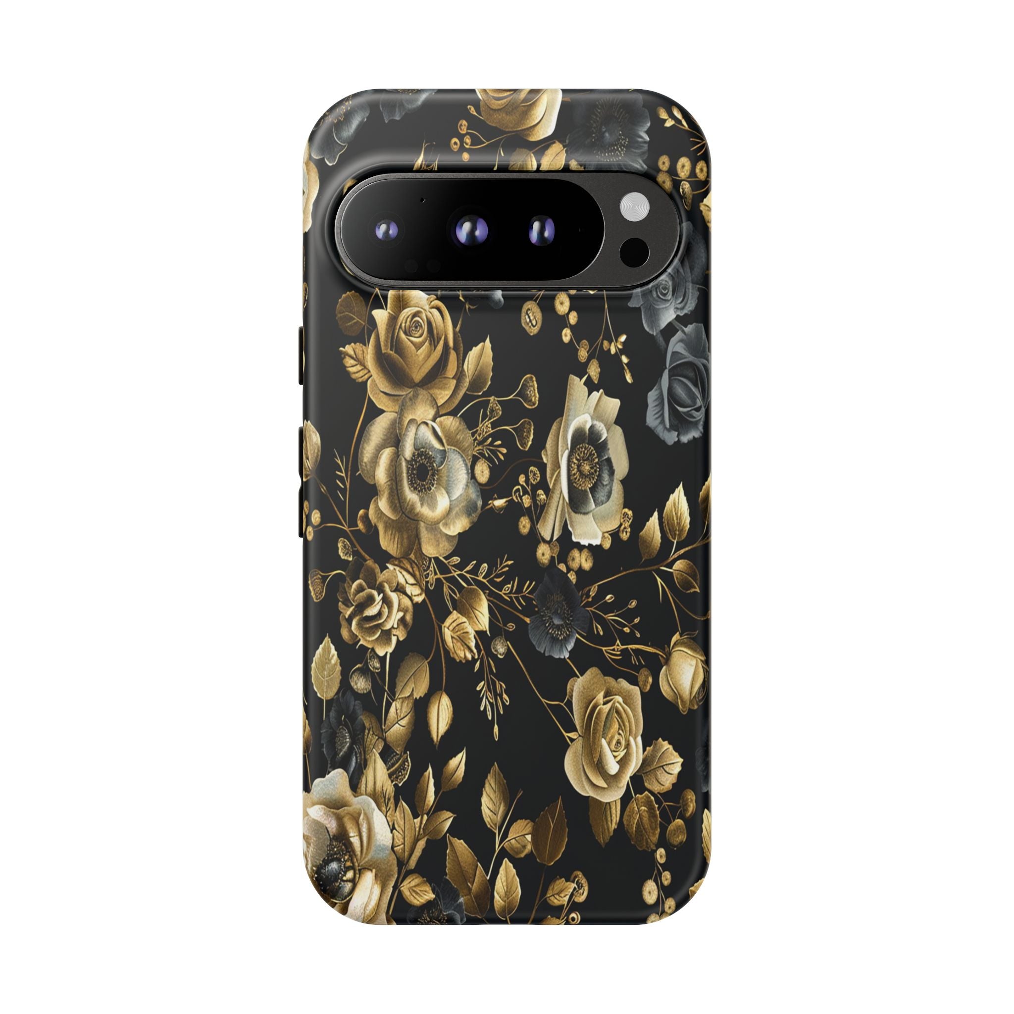 Luxurious Gold Roses on Black