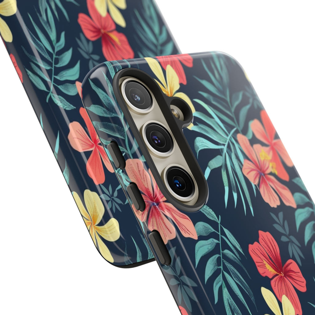 Tropical Hibiscus Navy Case
