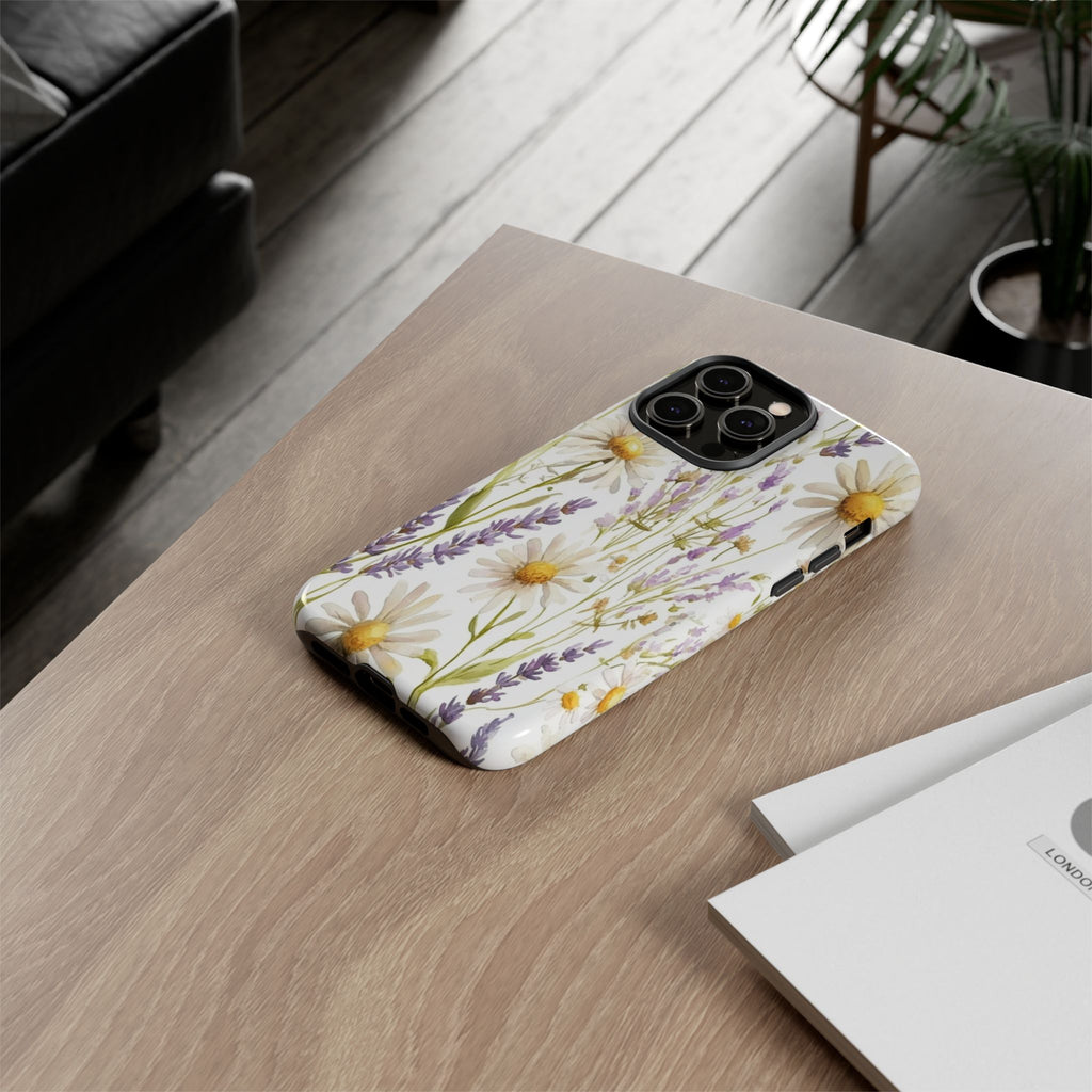Delicate Watercolor Daisy and Lavender Case
