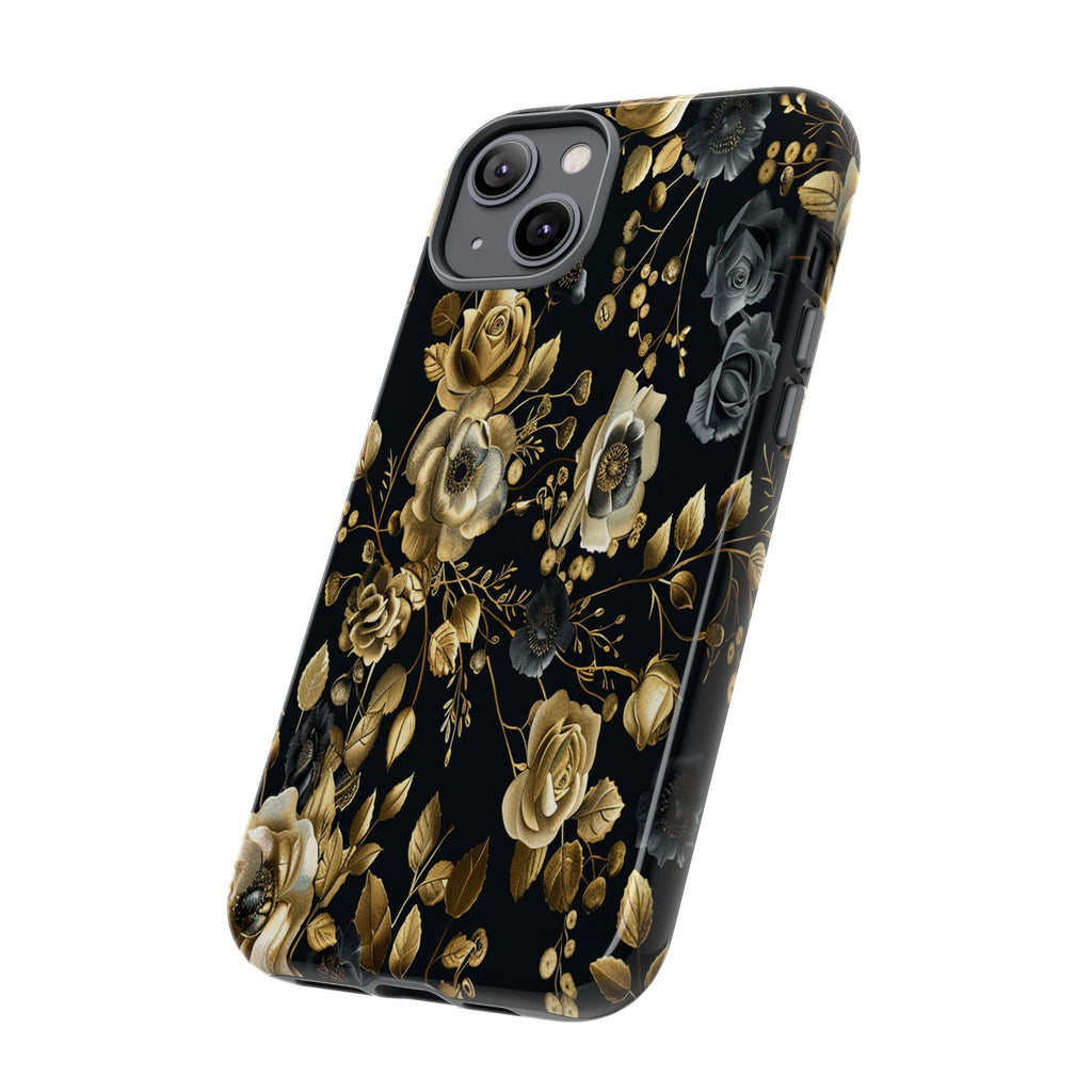 Luxurious Gold Roses on Black