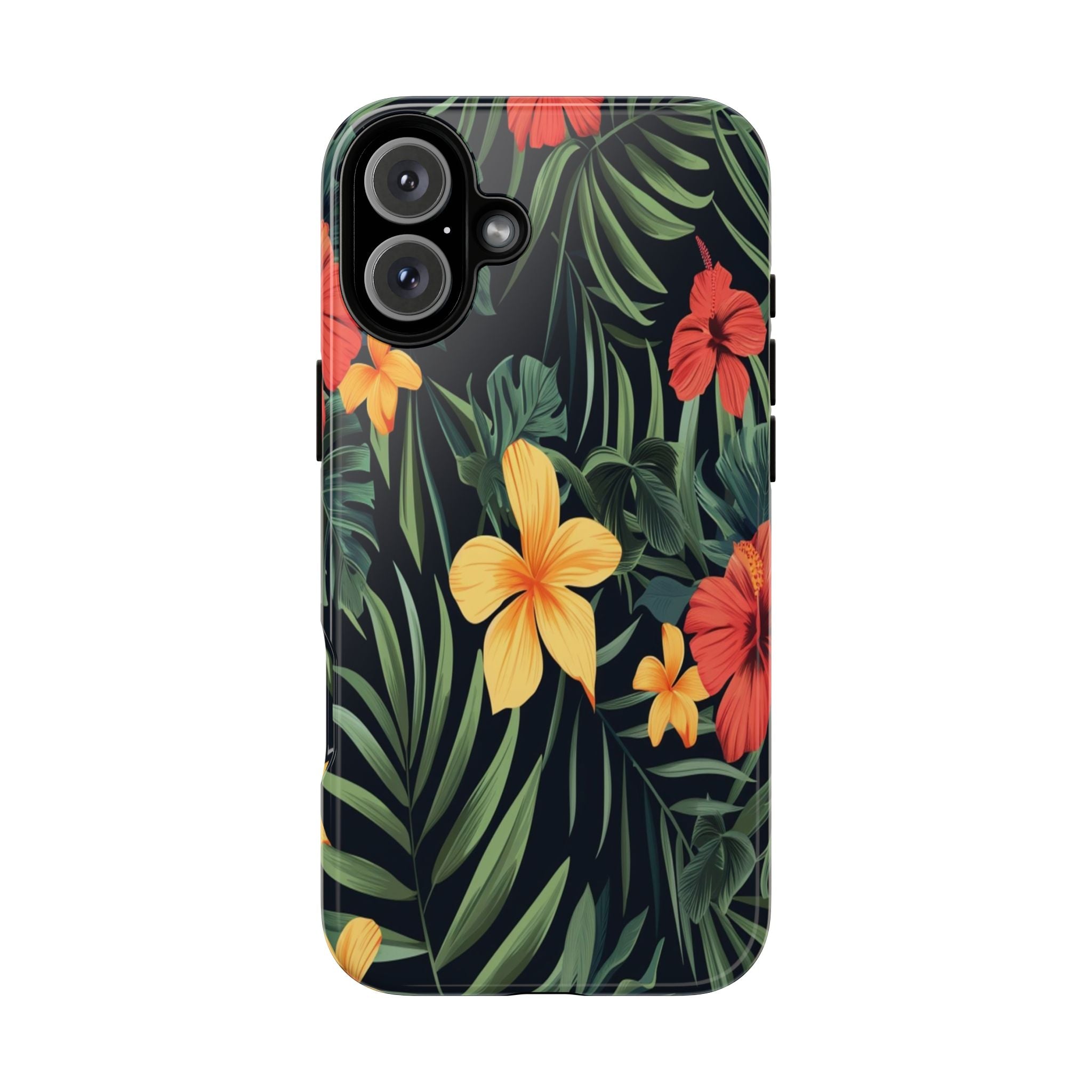 Tropical Hibiscus and Plumeria Seamless Pattern