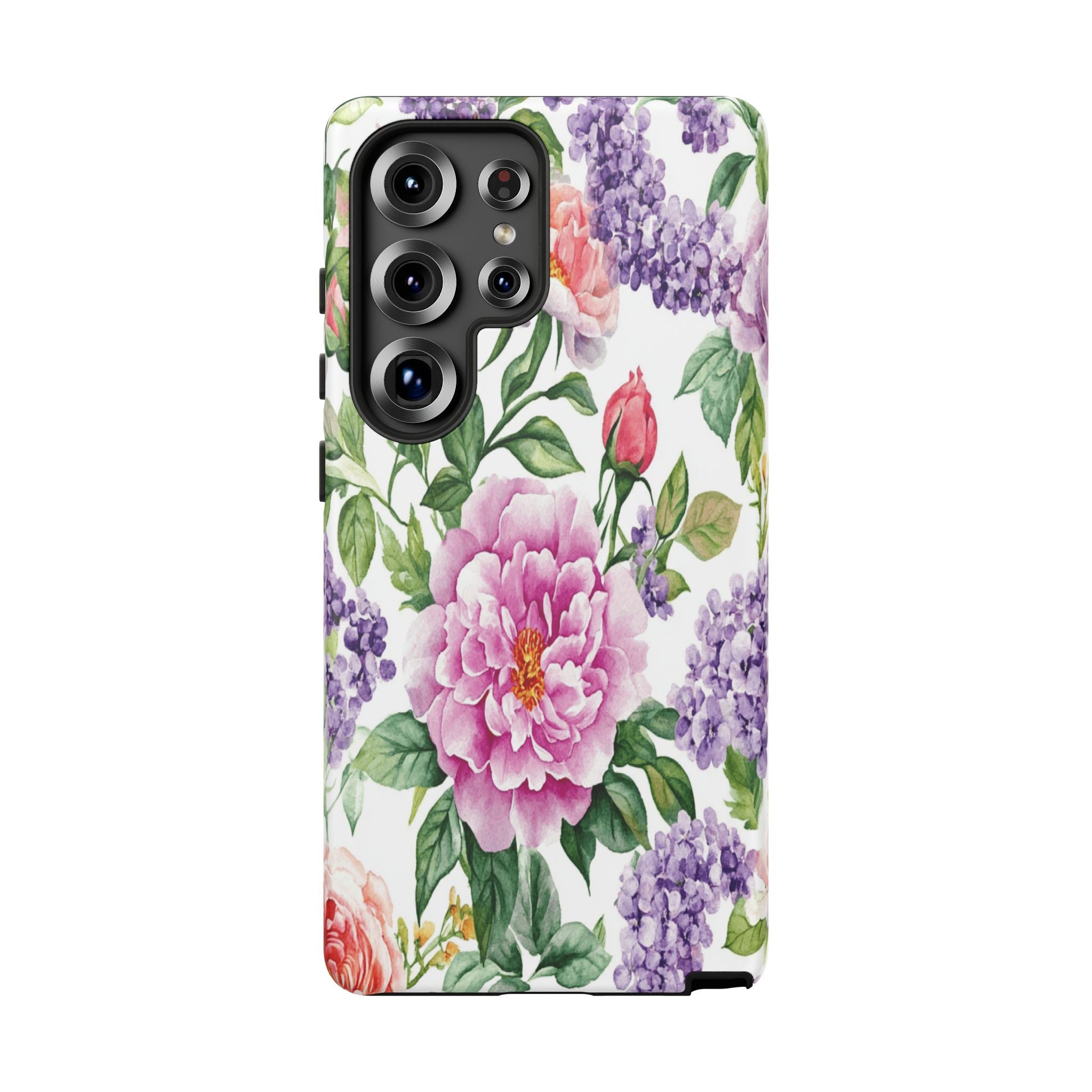 Watercolor Peonies and Lilacs