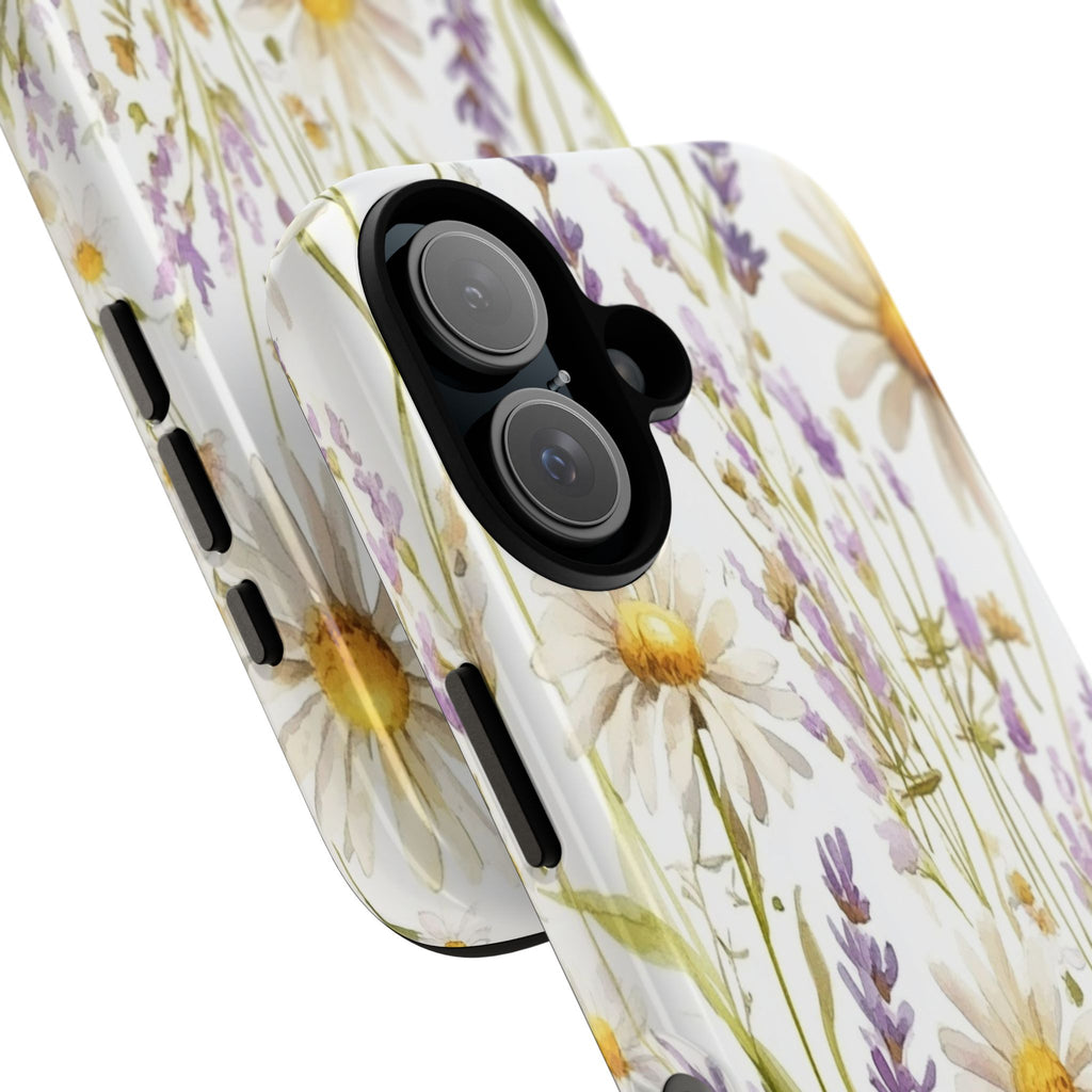 Delicate Watercolor Daisy and Lavender Case