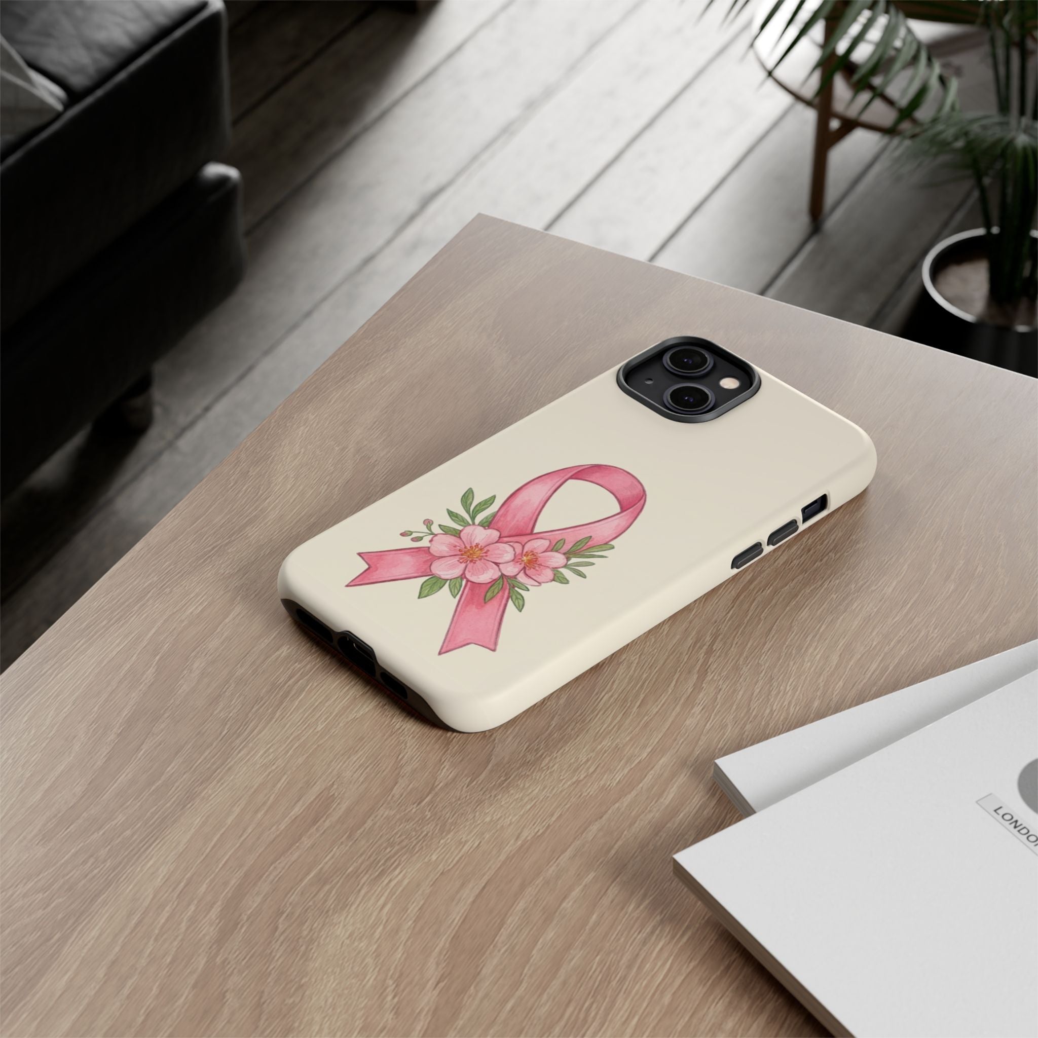 Floral Breast Cancer Awareness Case