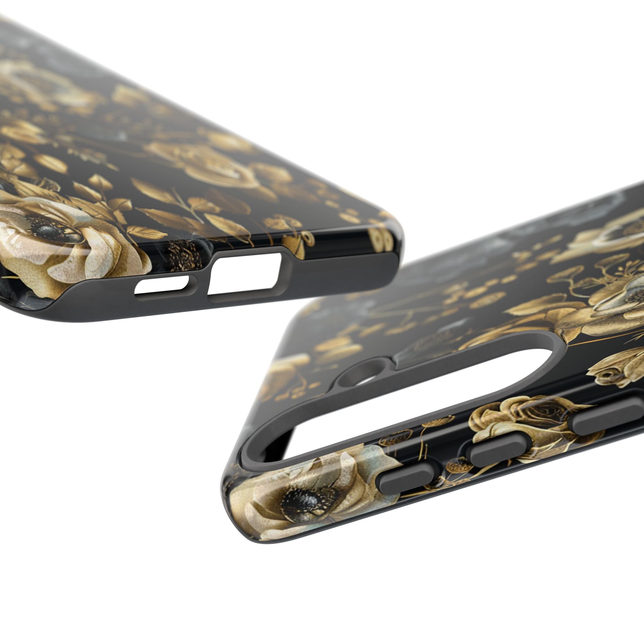 Luxurious Gold Roses on Black