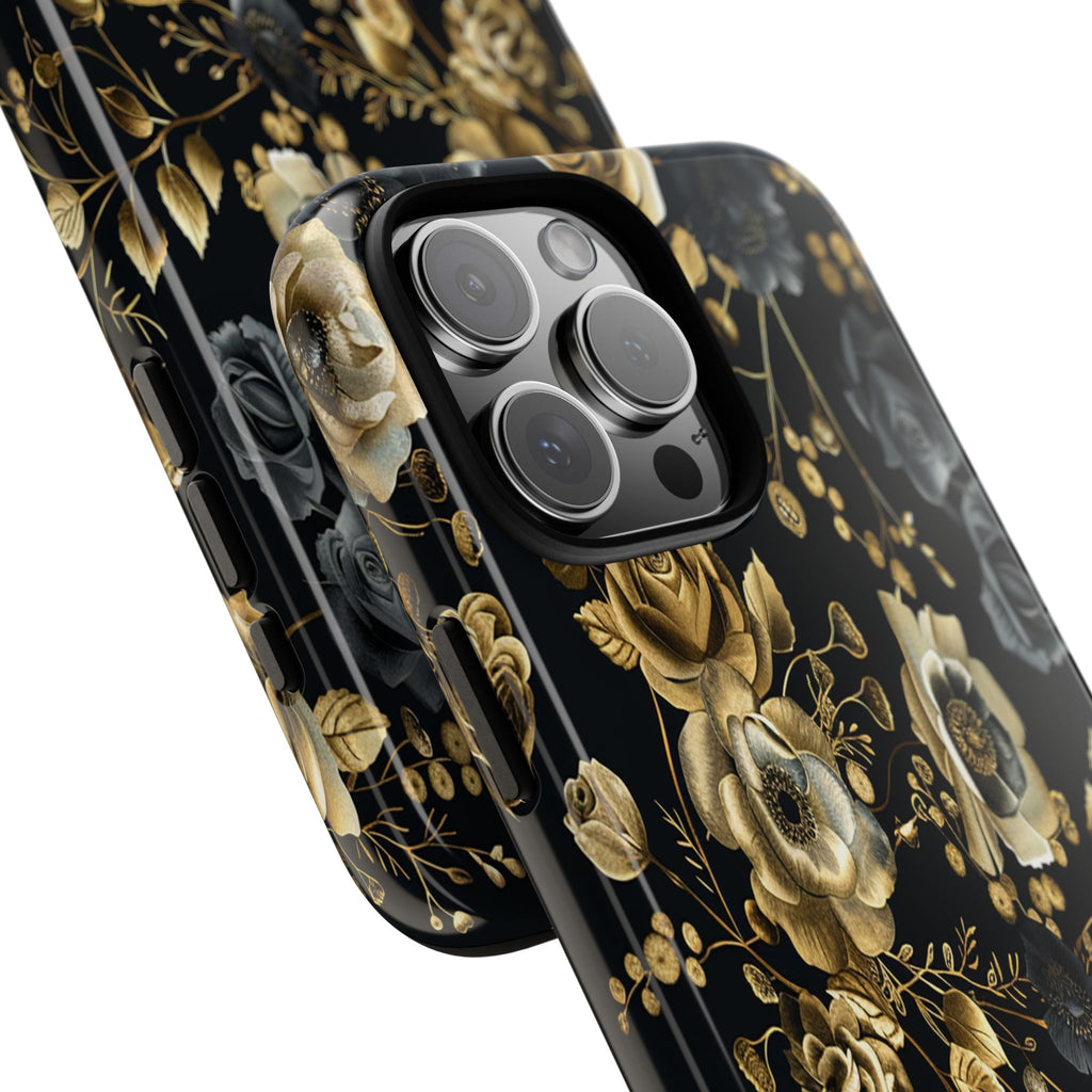 Luxurious Gold Roses on Black