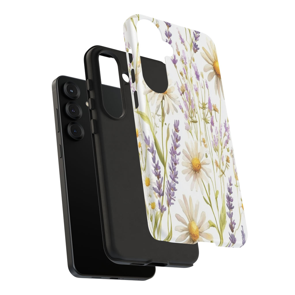 Delicate Watercolor Daisy and Lavender Case