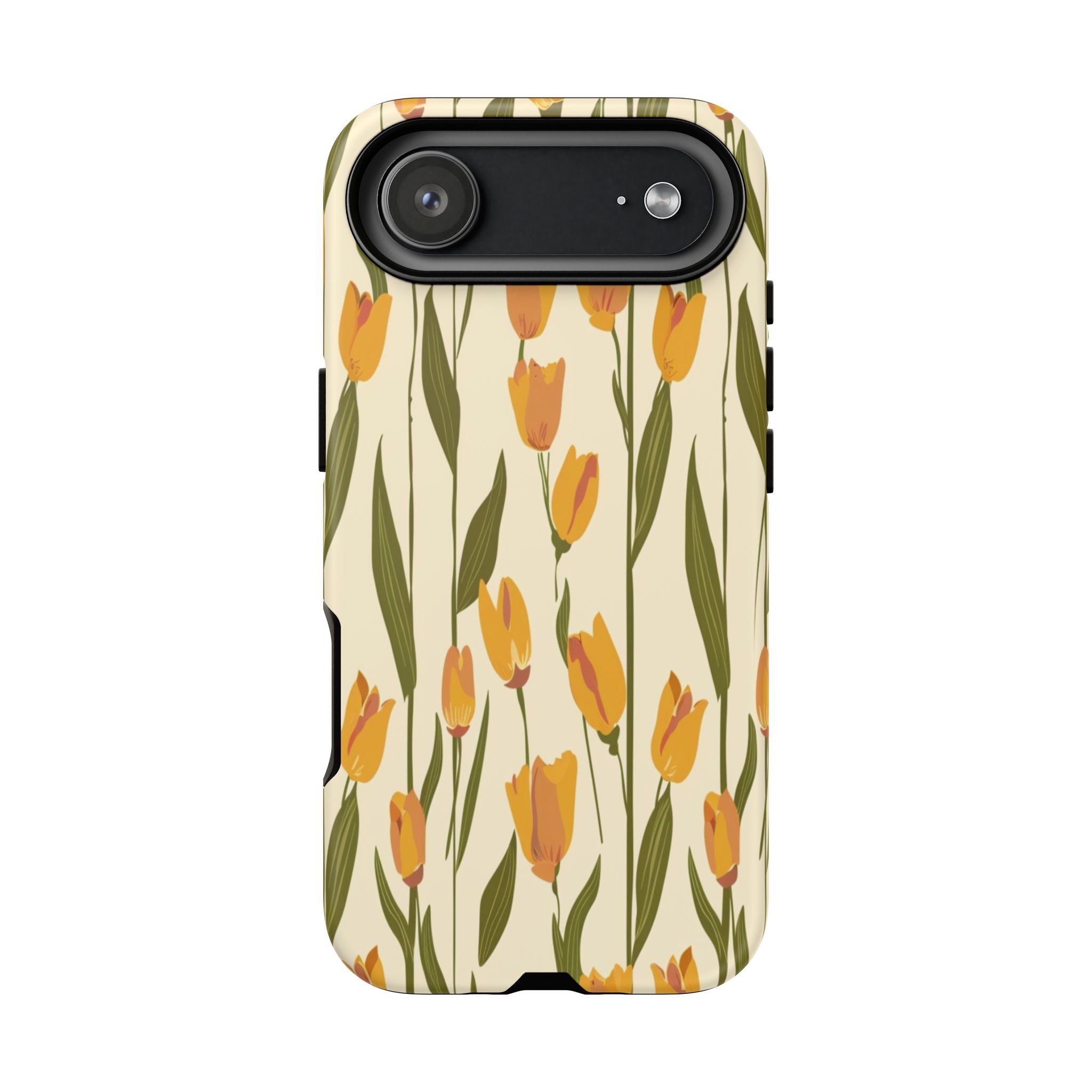 Vibrant Yellow and Orange Tulips Seamless Pattern