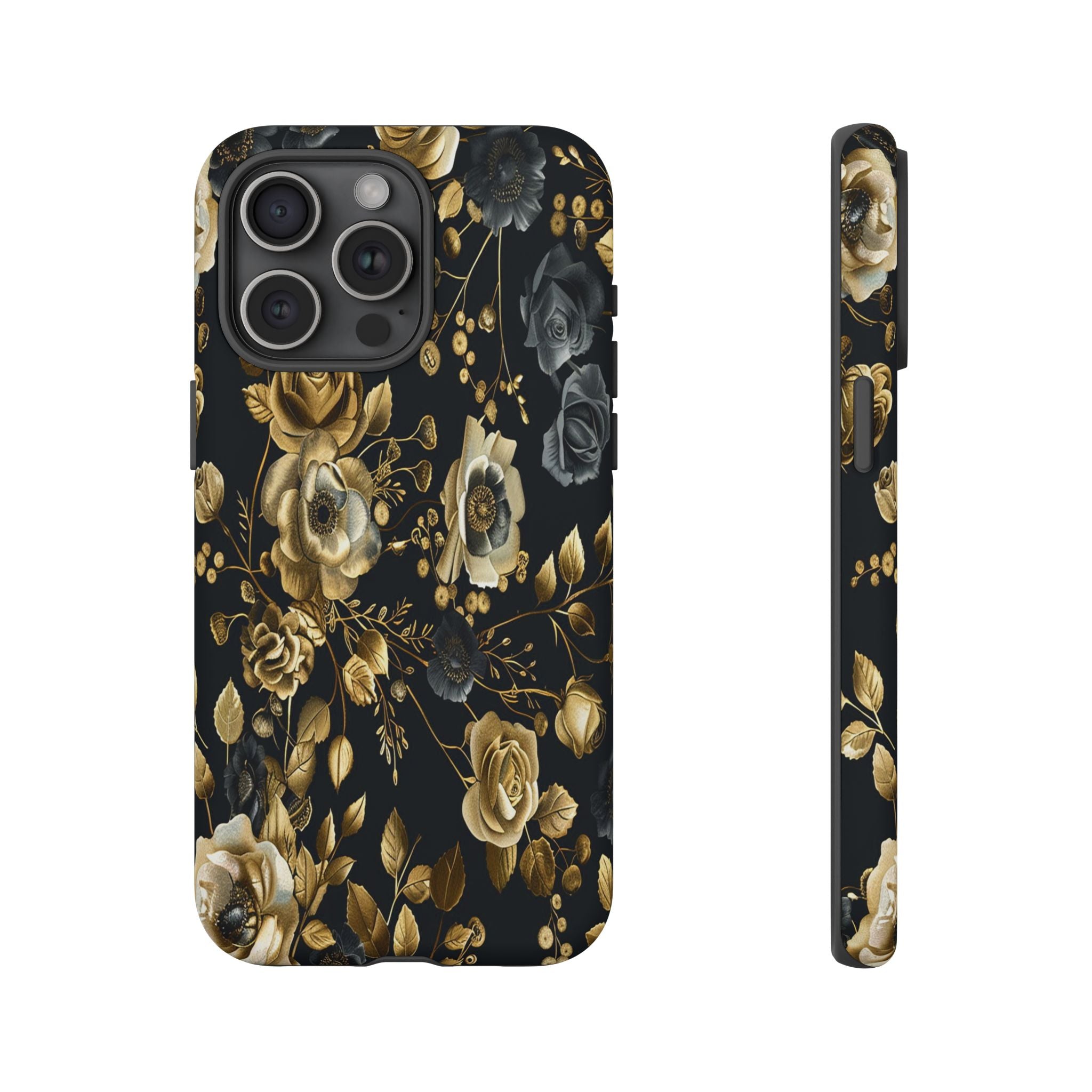 Luxurious Gold Roses on Black