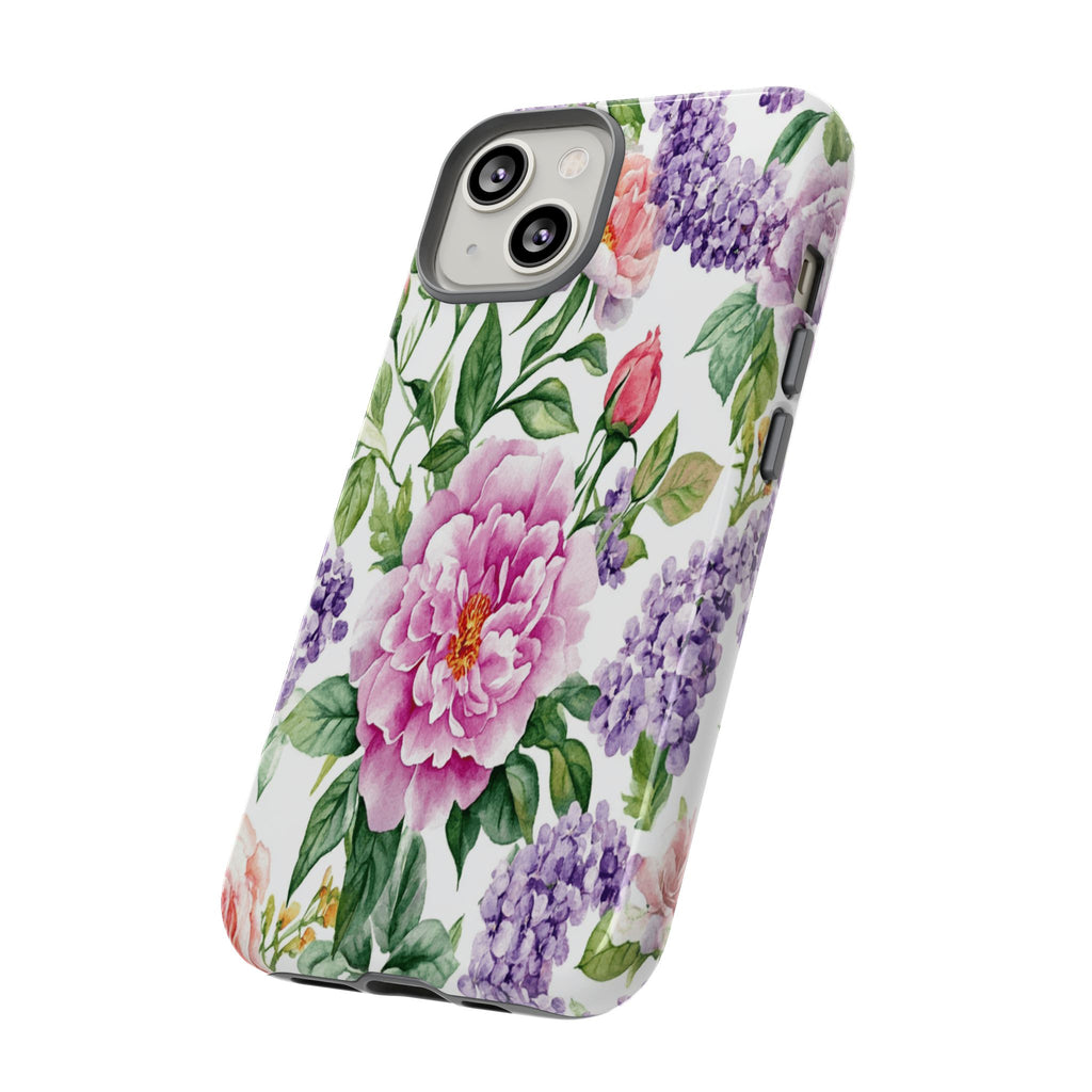 Watercolor Peonies and Lilacs Case