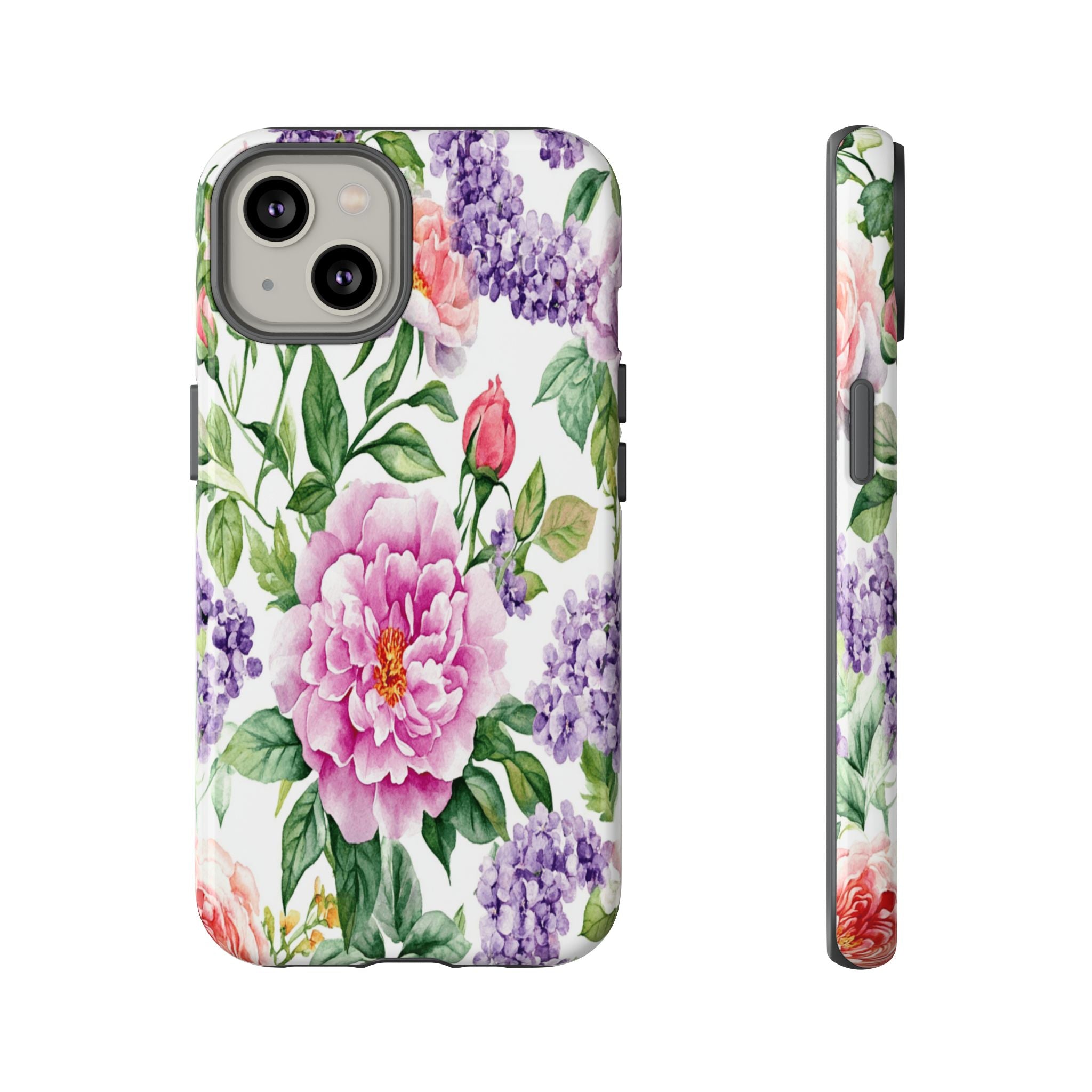 Watercolor Peonies and Lilacs