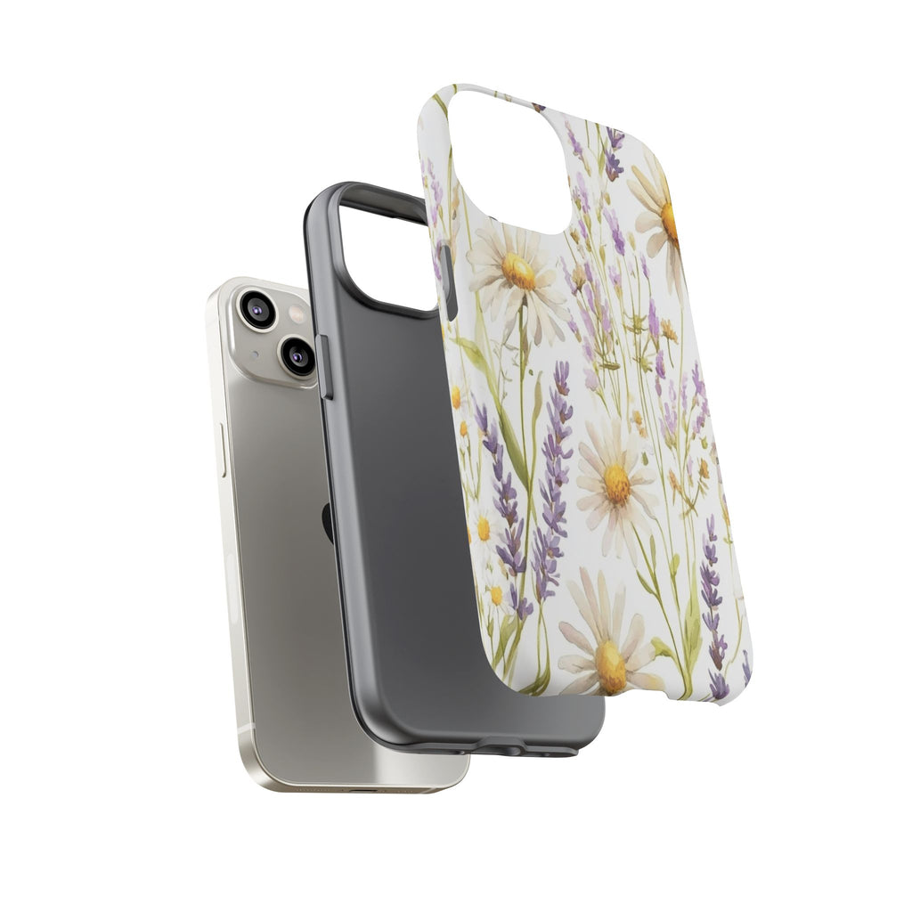 Delicate Watercolor Daisy and Lavender Case