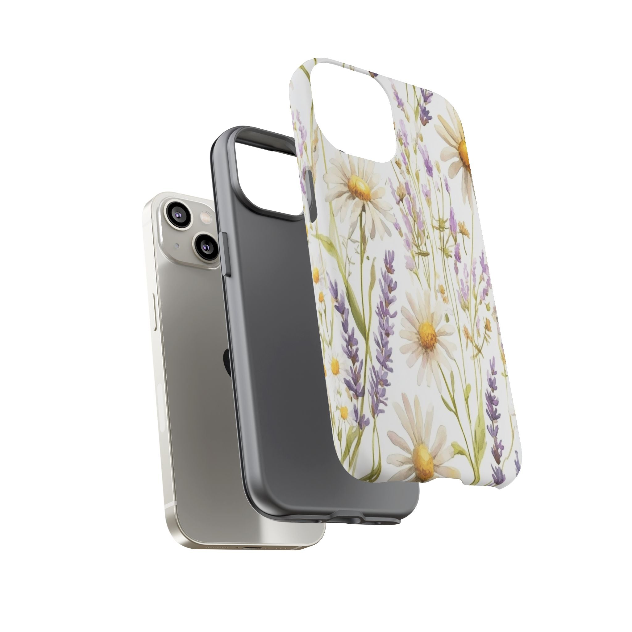 Delicate Watercolor Daisy and Lavender Case