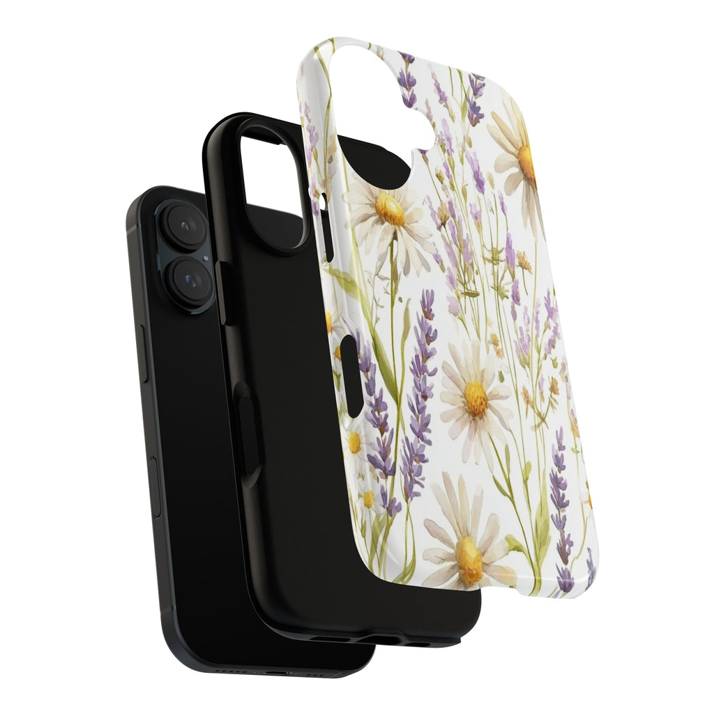 Delicate Watercolor Daisy and Lavender Case