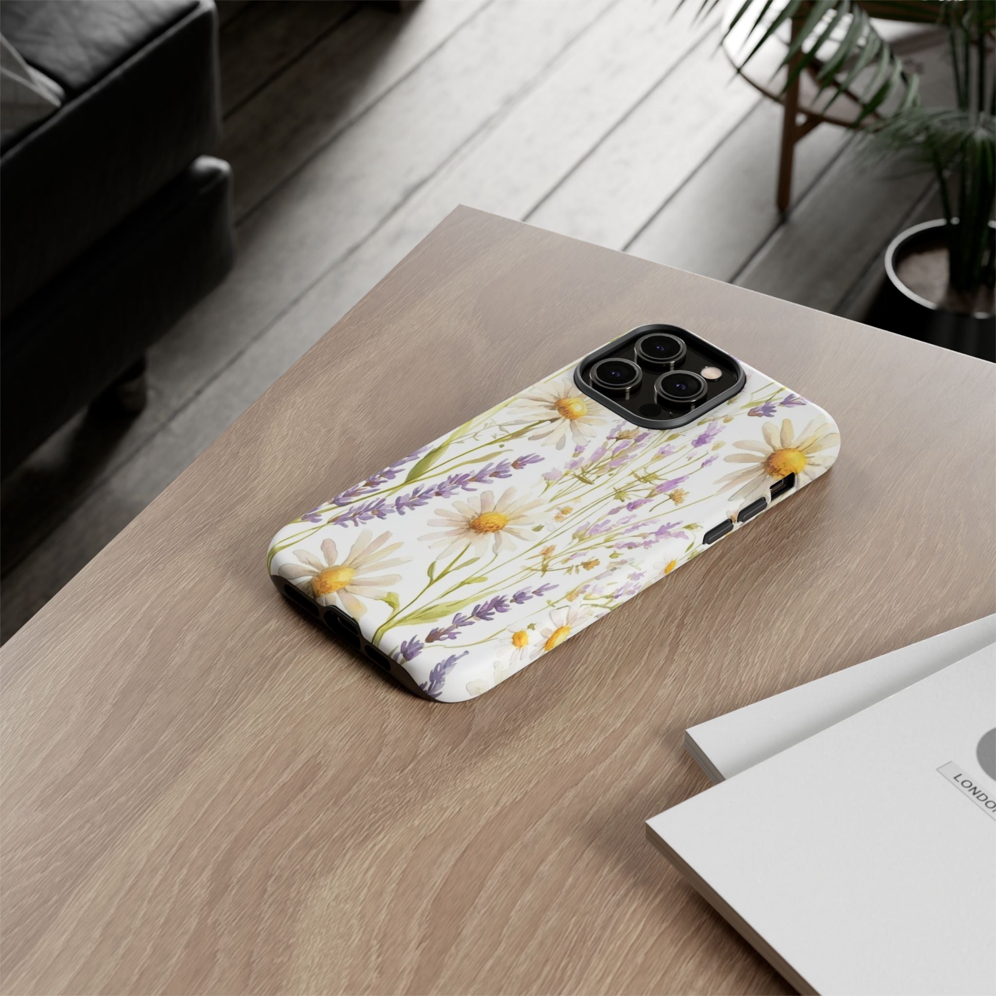 Delicate Watercolor Daisy and Lavender Case
