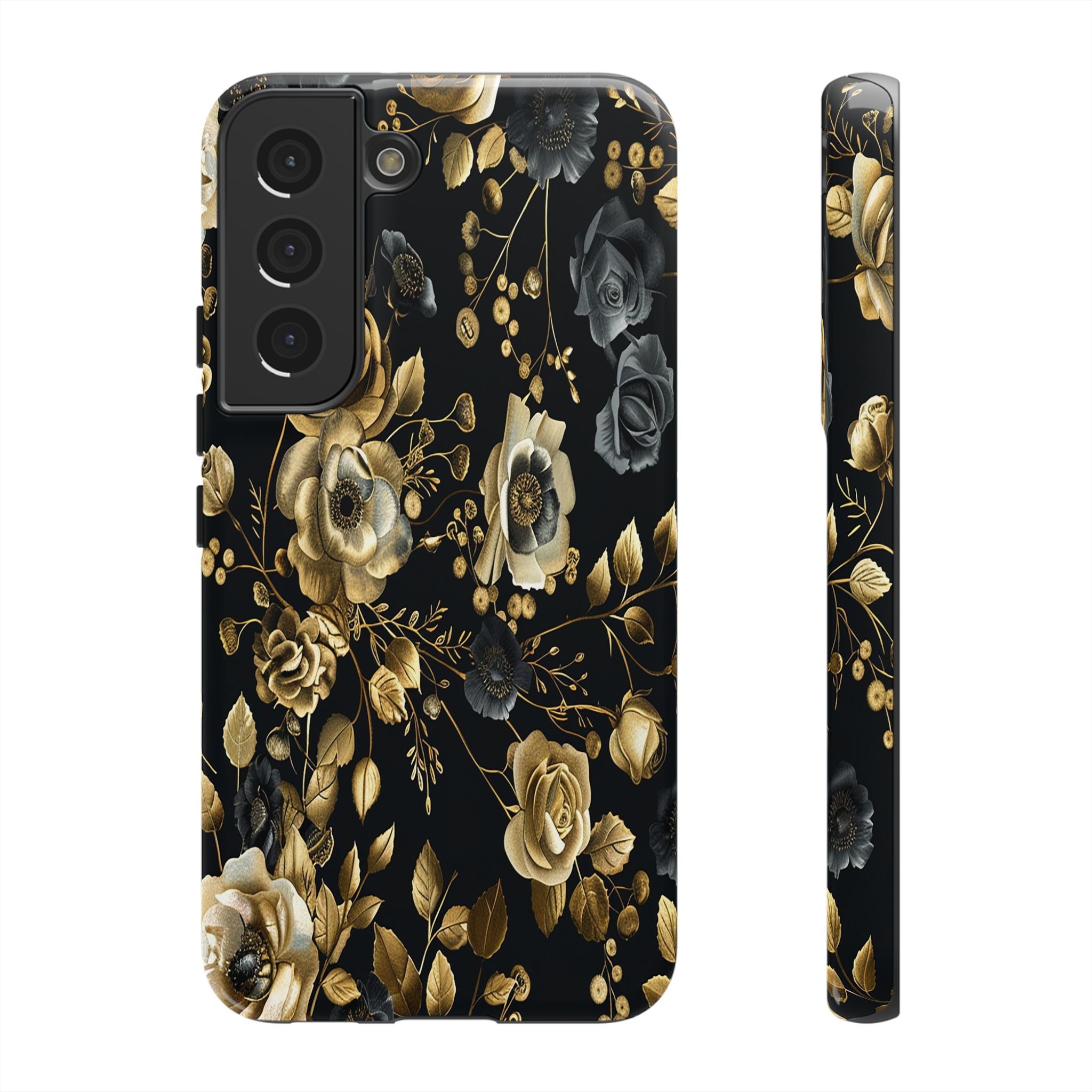 Luxurious Gold Roses on Black