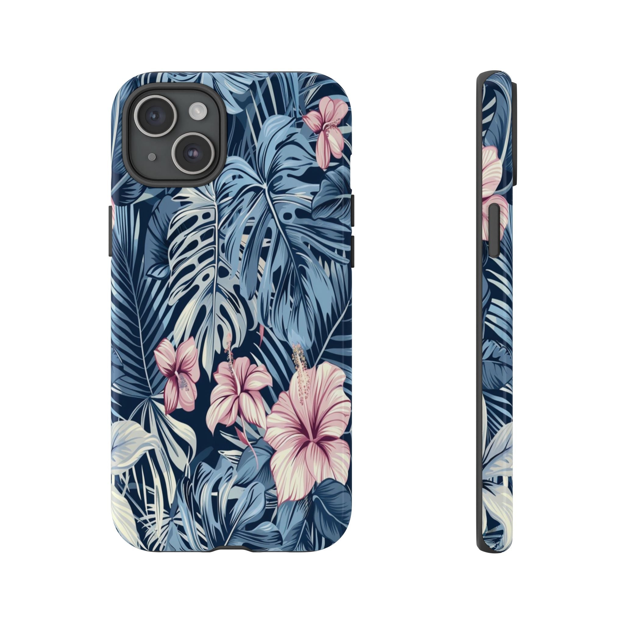 Tropical Hibiscus and Monstera Pattern