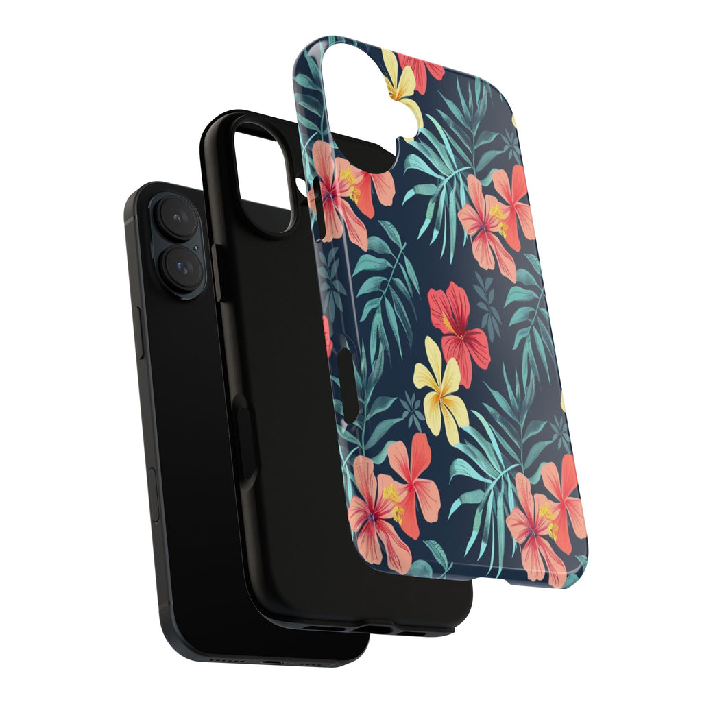 Tropical Hibiscus Navy Case