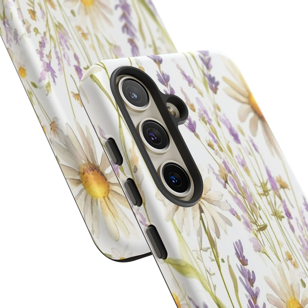 Delicate Watercolor Daisy and Lavender Case