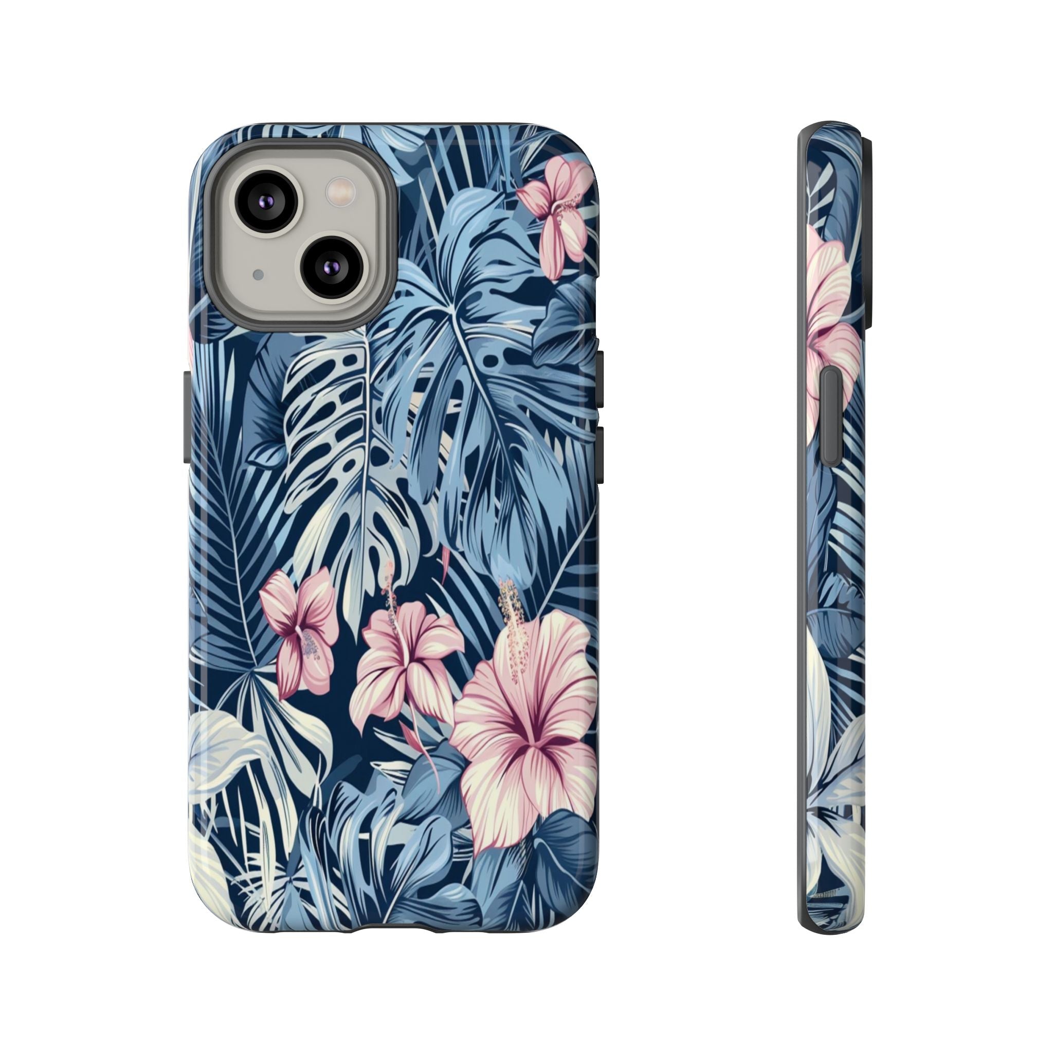 Tropical Hibiscus and Monstera Pattern