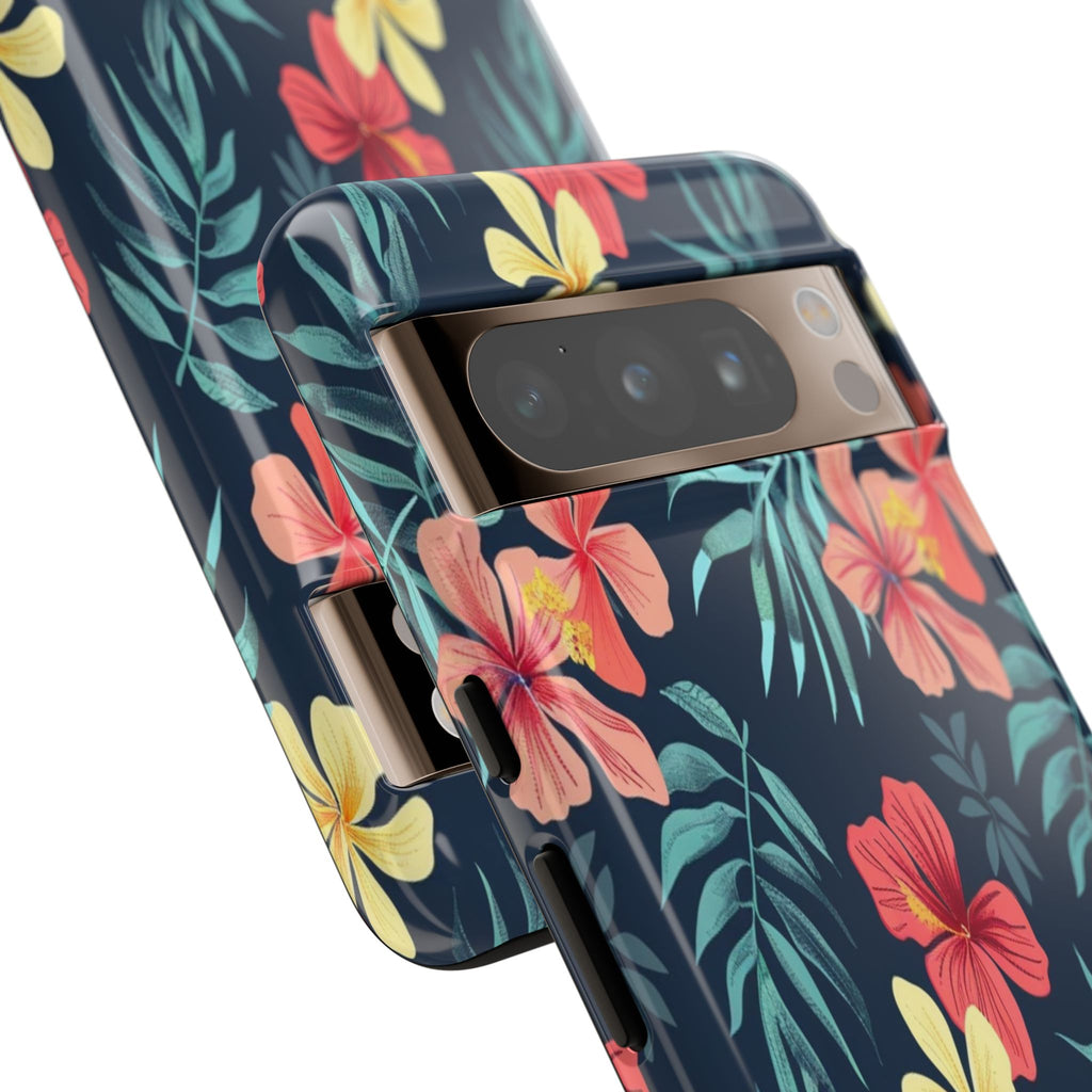 Tropical Hibiscus Navy Case