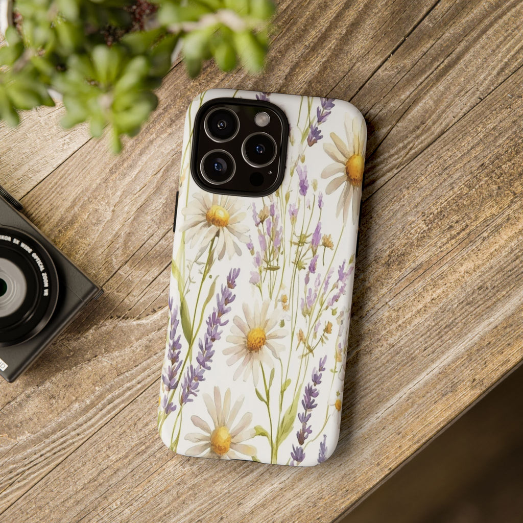 Delicate Watercolor Daisy and Lavender Case