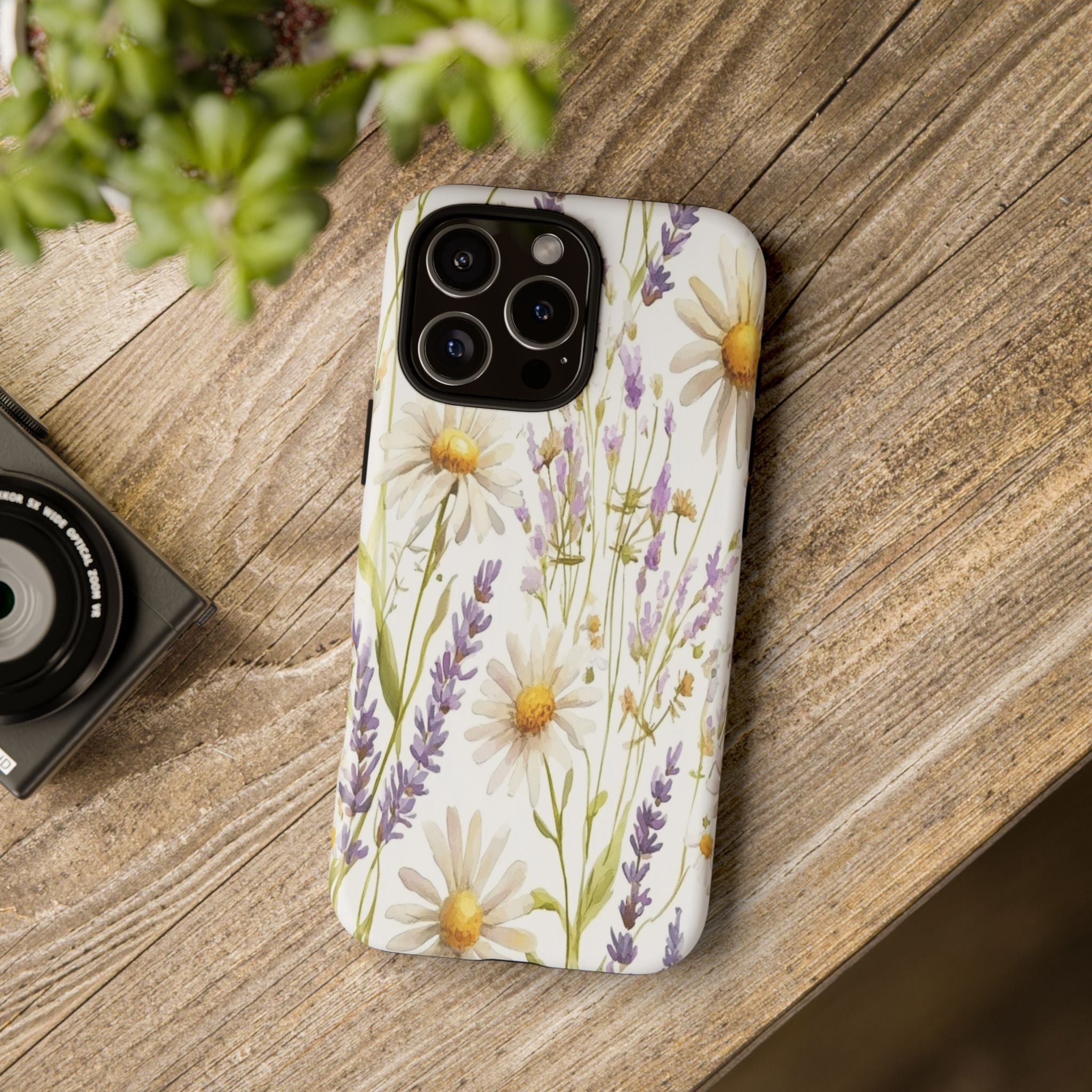 Delicate Watercolor Daisy and Lavender Case