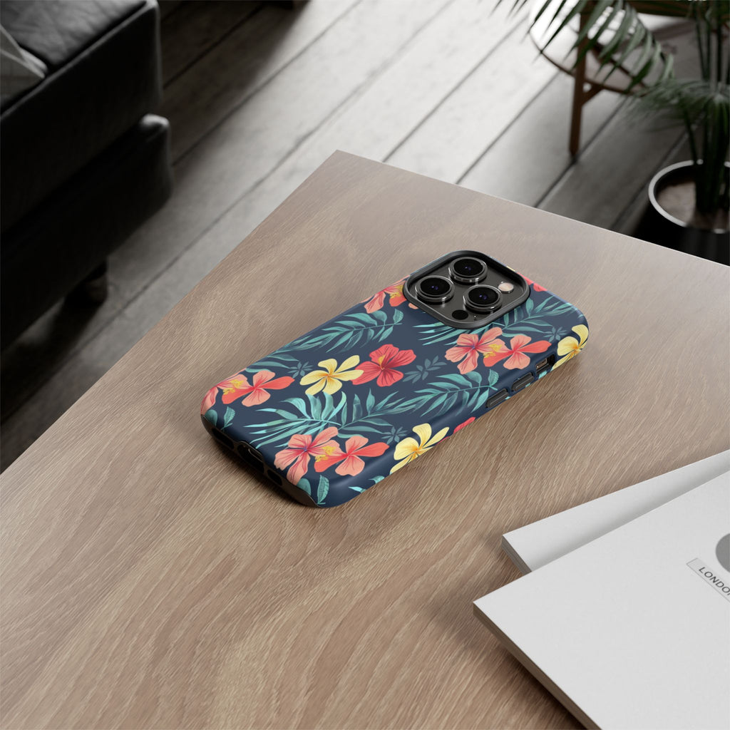 Tropical Hibiscus Navy Case